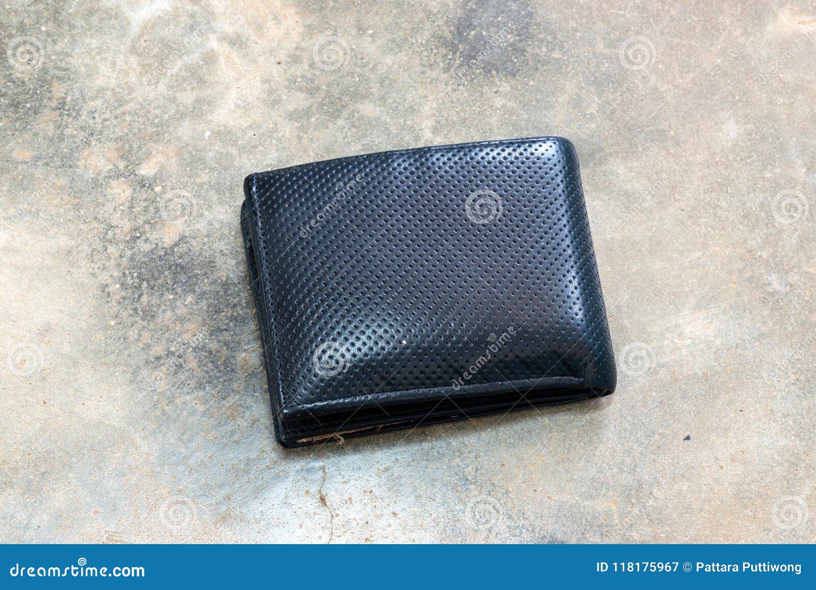 Lost Leather Wallet with Money on the Floor. Stock Image - Image of ...