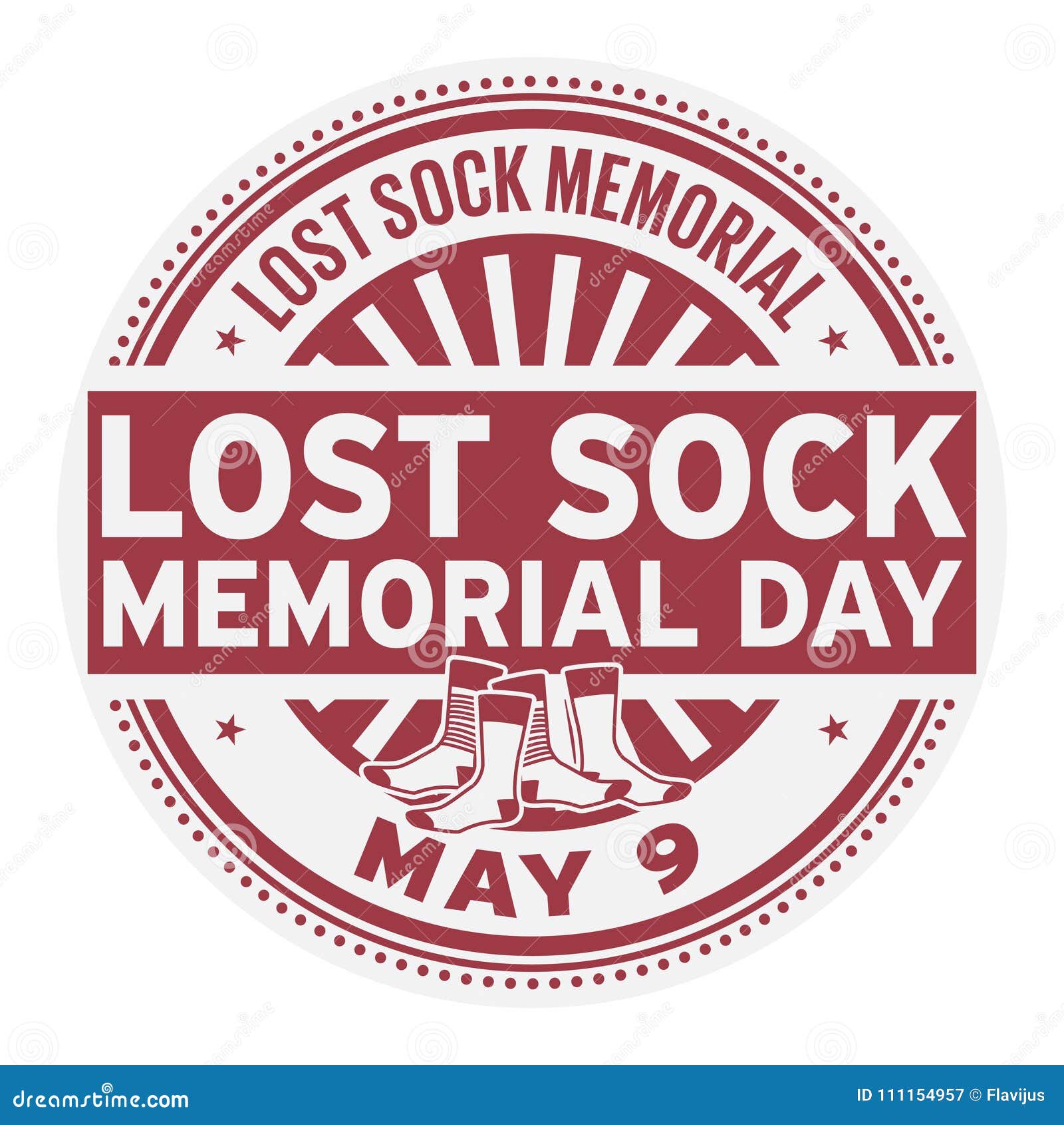 Lost Sock Memorial Day Stamp Stock Vector - Illustration of logo ...