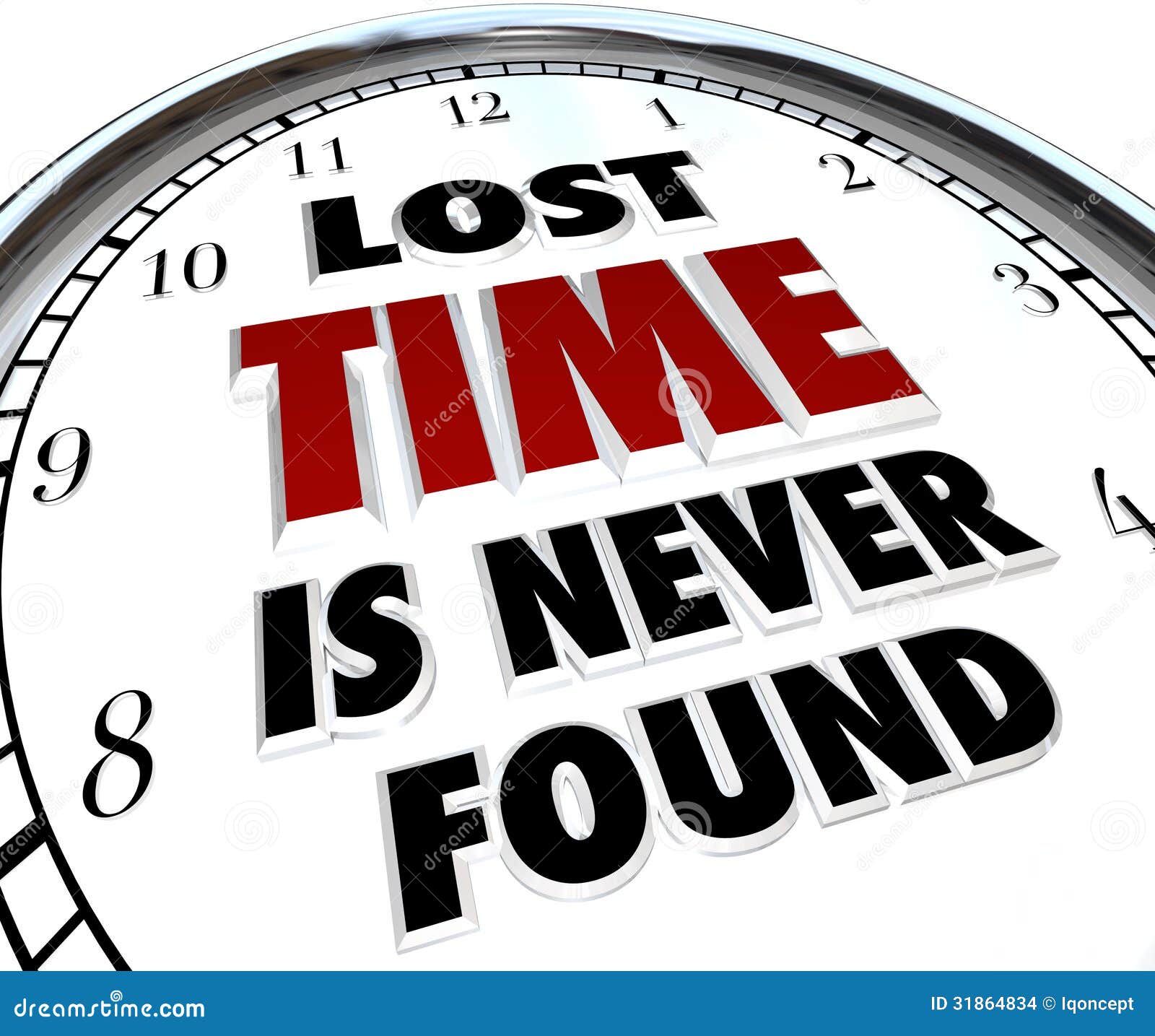 lost time is never found - clock of past history wasted