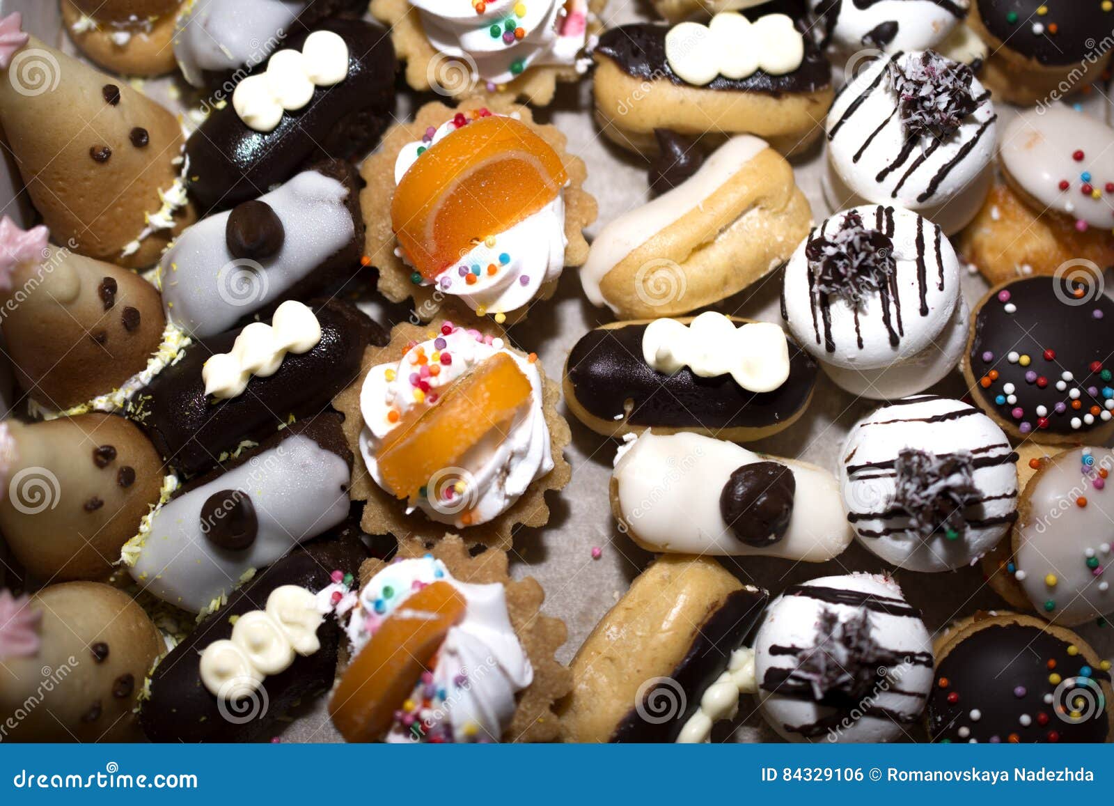 A lot of cakes for dessert stock photo. Image of delicious 84329106