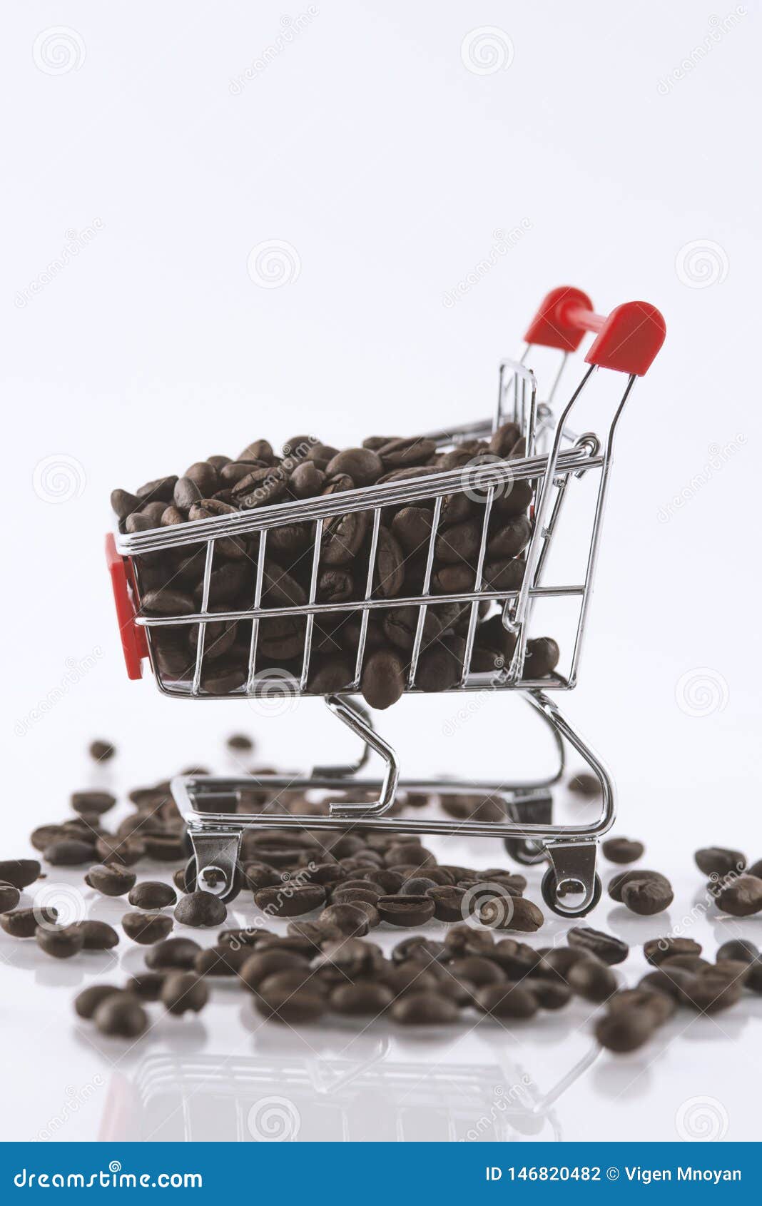 Coffee Beans are in the Shopping Cart Stock Photo Image of brown