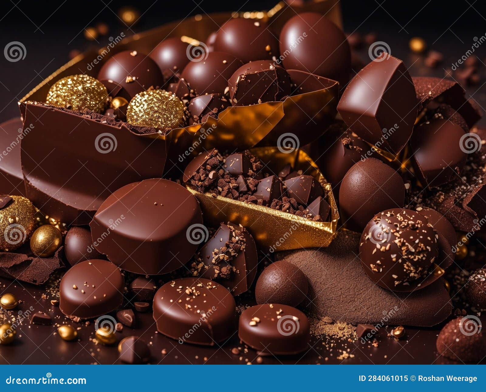 Lot of Crazy Chocolates are Scattered Stock Illustration - Illustration ...