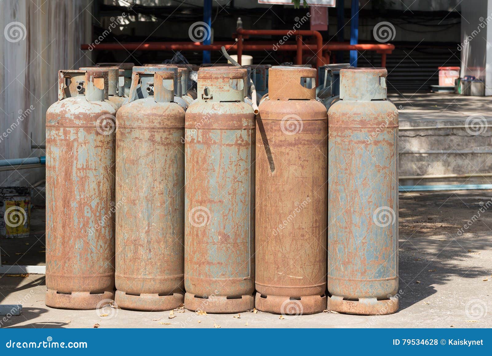 A Lot of Danger Gas Bottle. Stock Photo Image of metallic, brass 79534628