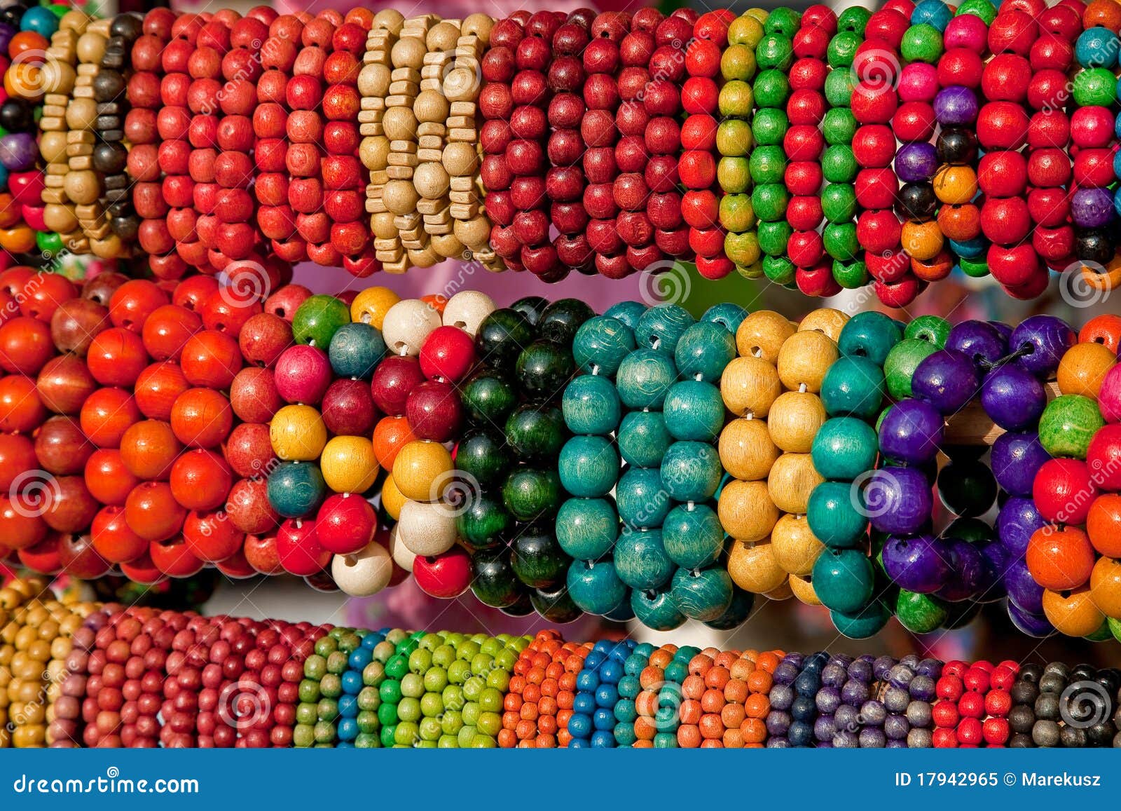A Lot of Different Colored Wooden Beads Stock Image Image of trade