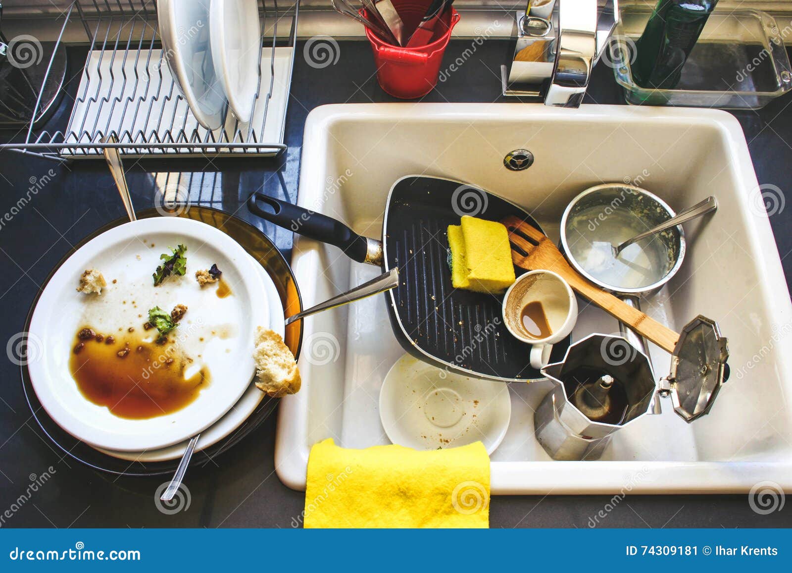 A Lot of Dirty Dishes in the White Sink Stock Image Image of dirt, color 74309181
