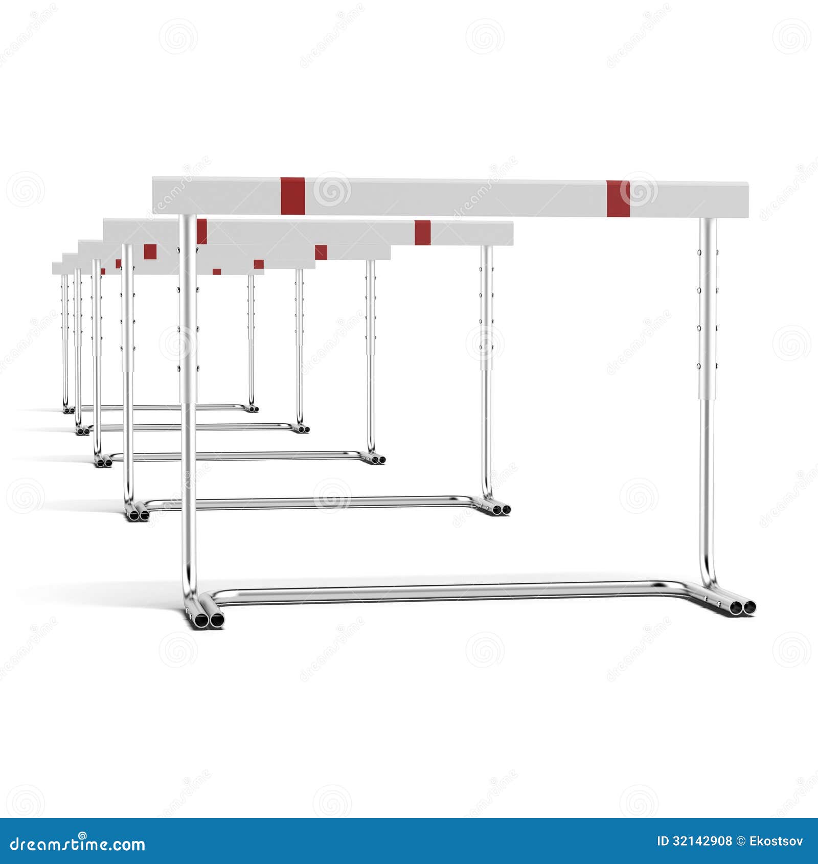 Hurdles Isolated On White Background, Copy Space, 3d Illustration