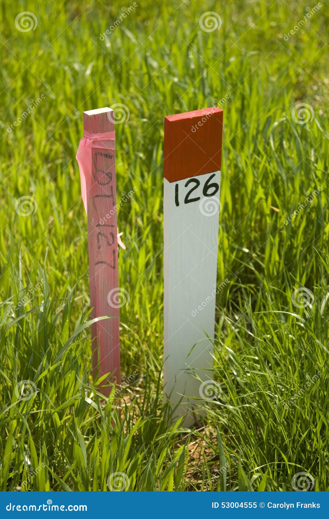 Lot Markers in New Residential Development Stock Image Image of