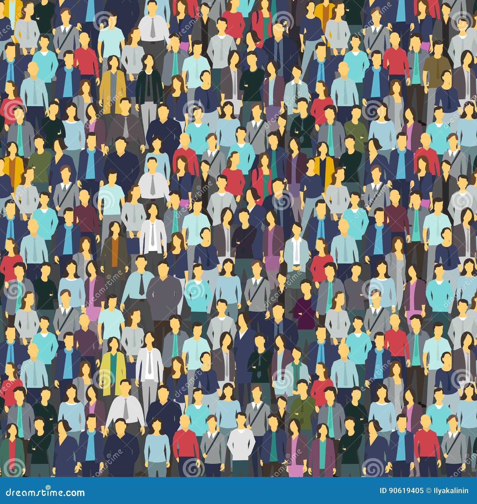 Crowd. A Lot Of People. Cartoon Vector 92393897