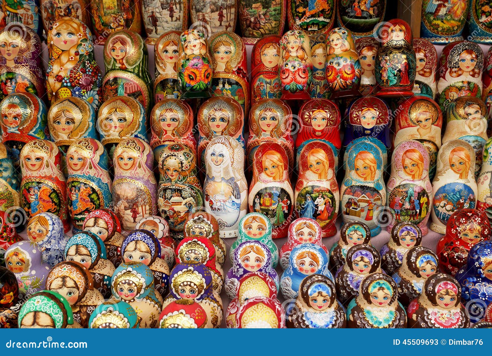a lot of russian nesting dolls