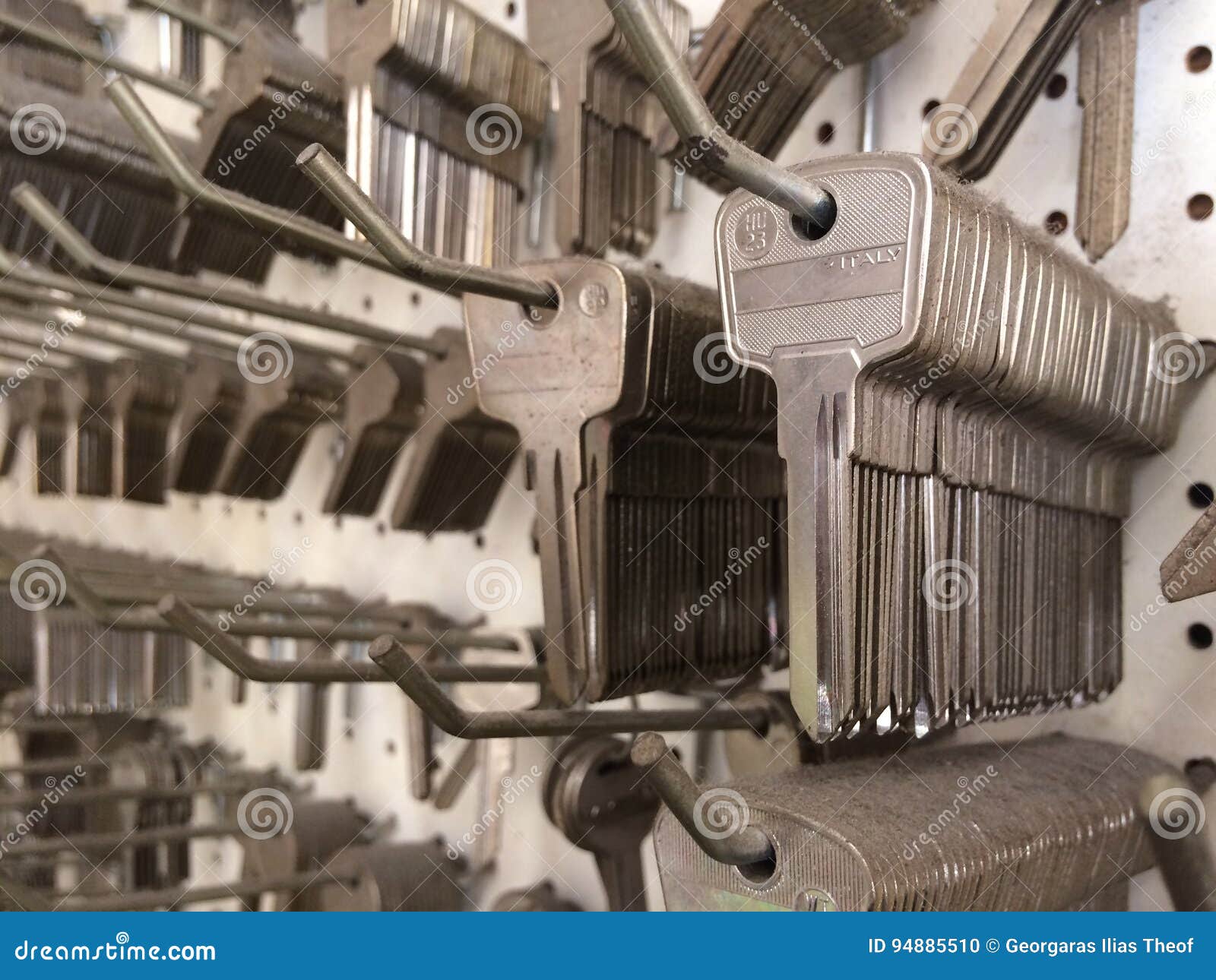 A Lot of Steel Keys in a Key Store Stock Photo Image of center, group