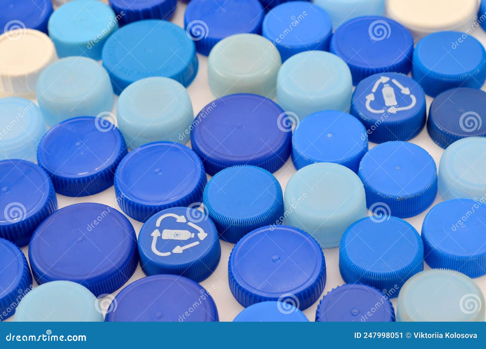 Lots of Blue Plastic Lids for Recycling Stock Image Image of plastic, garbage 247998051