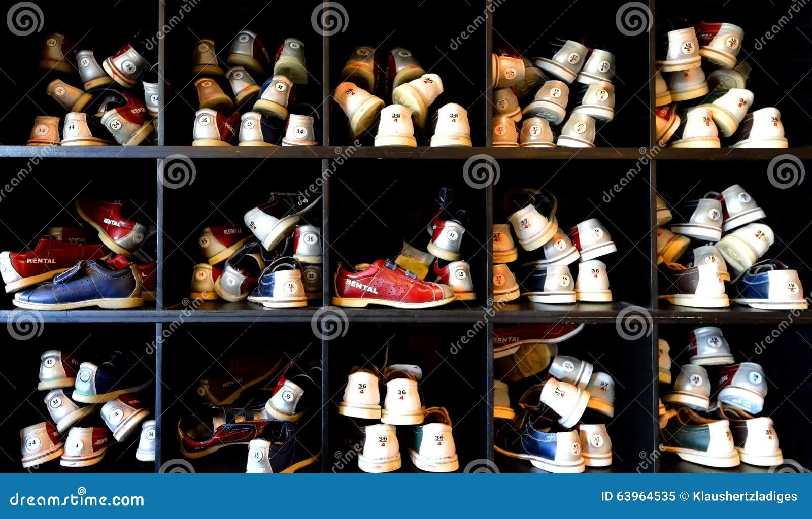 lots of bowling shoes
