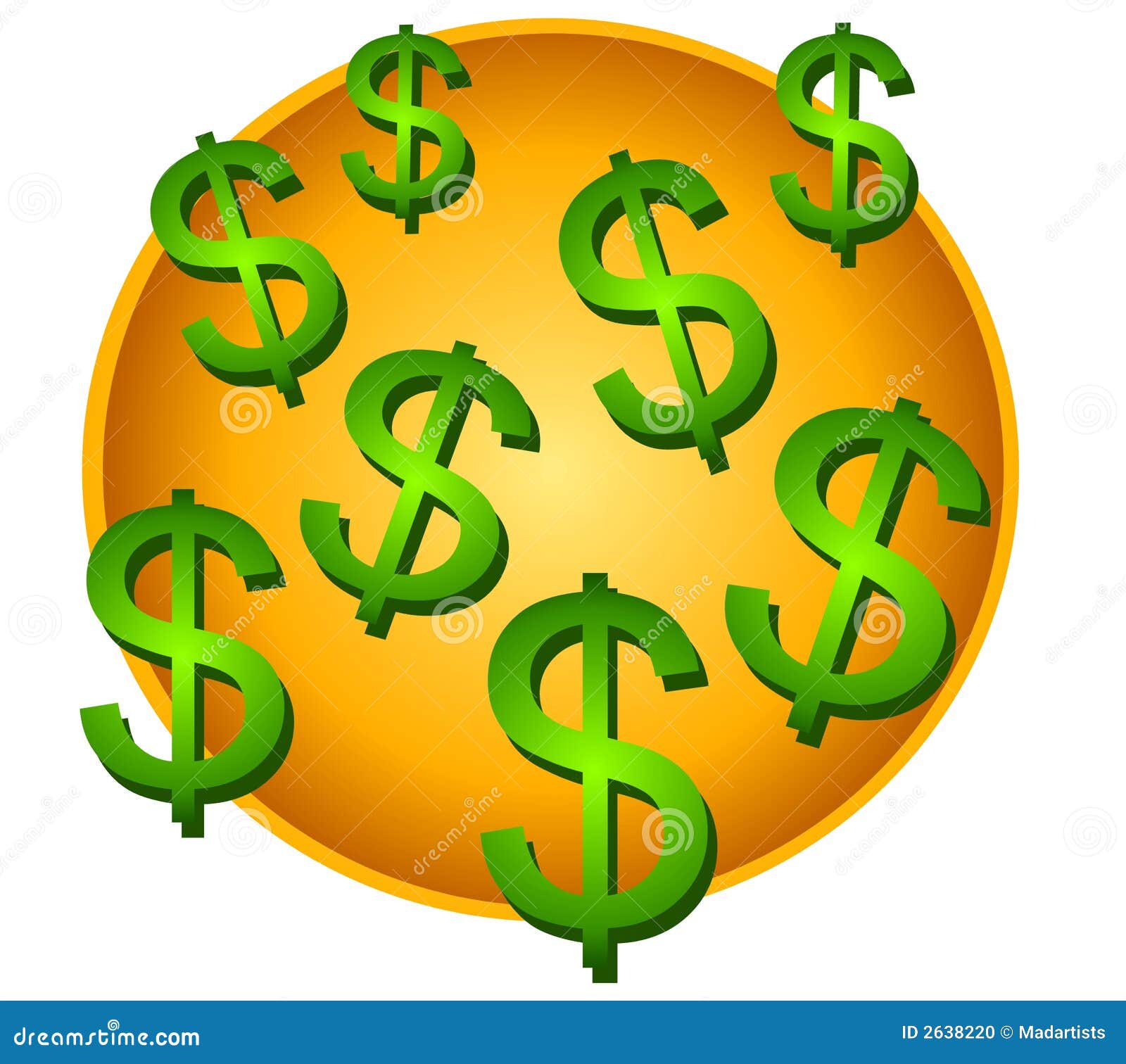 Lots Of Dollar Signs Clip Art Picture. Image: 2638220