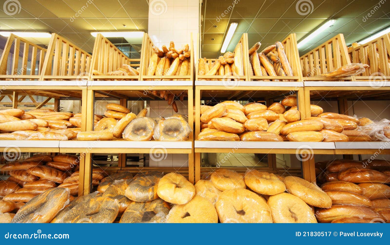 Lots of Fresh Crisp Loaves of Bread in Store Stock Image Image of