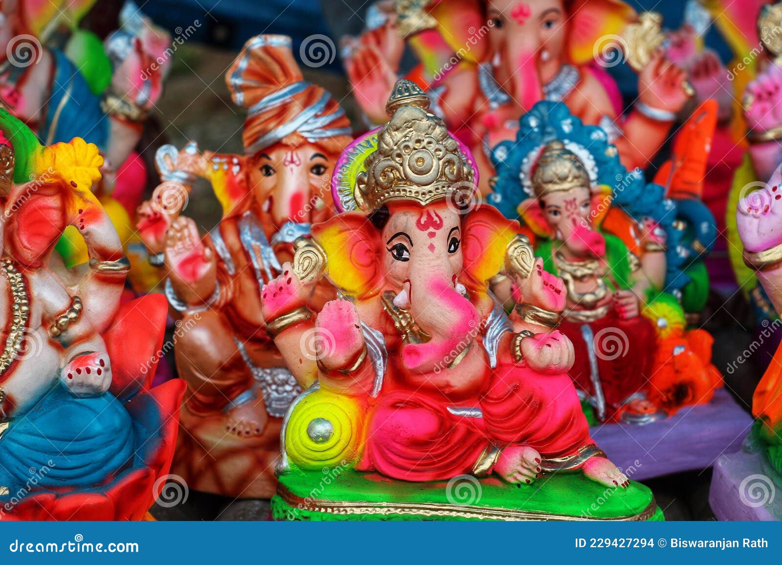 Varieties of Lord Ganesh Idol Arranged Beautifully for Celebration ...