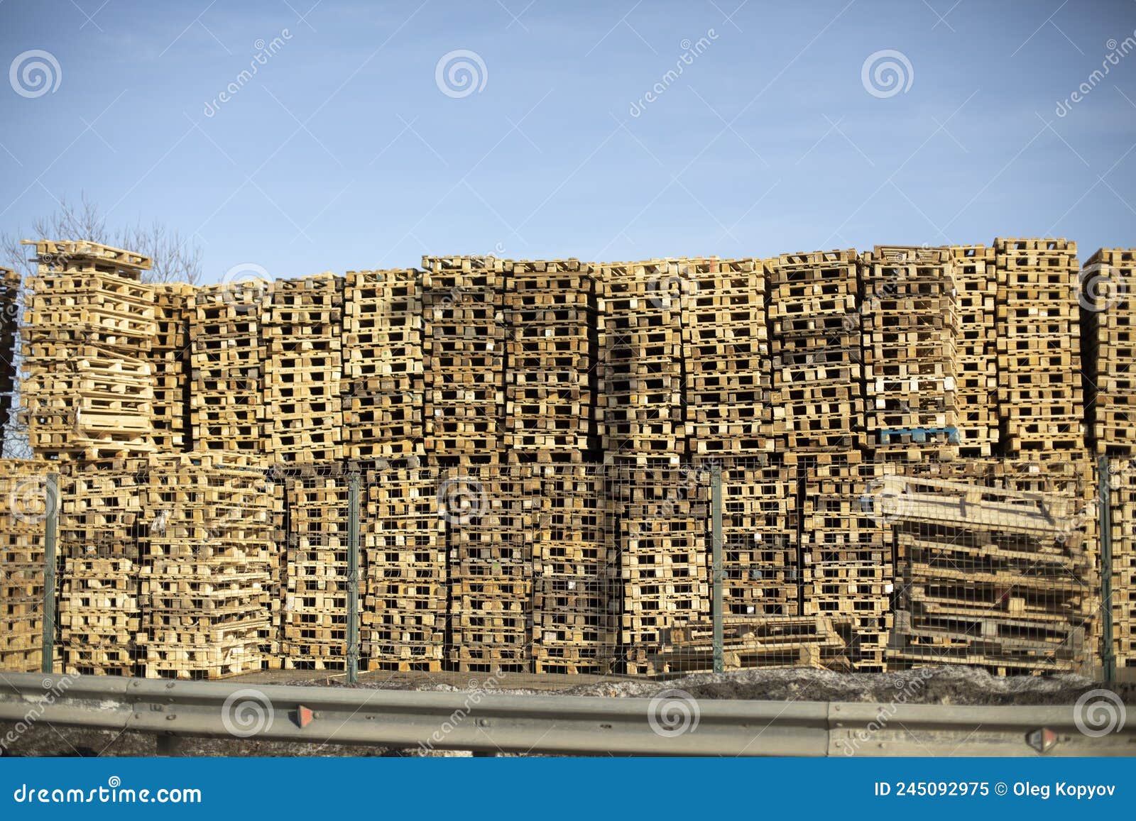 Lots of Pallets. Warehouse of Wooden Pallets Stock Image Image of