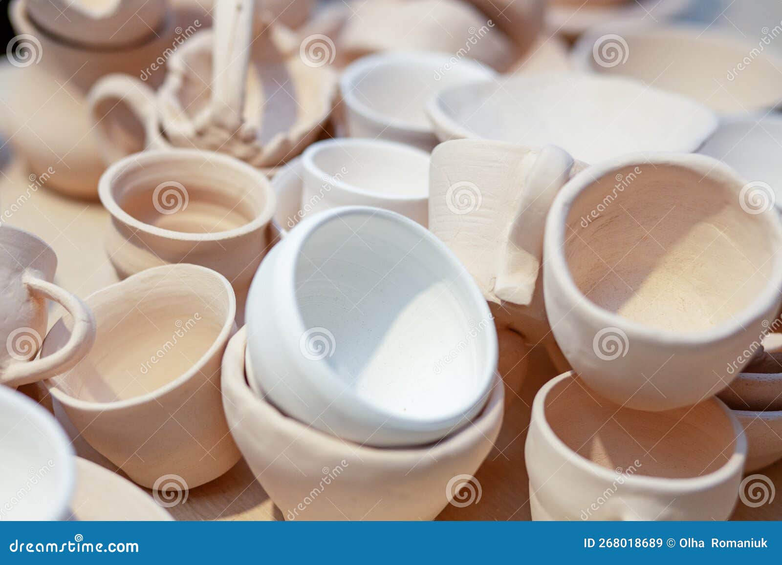 Lots of Pottery Pots in DIY and Hobby Concept Stock Image