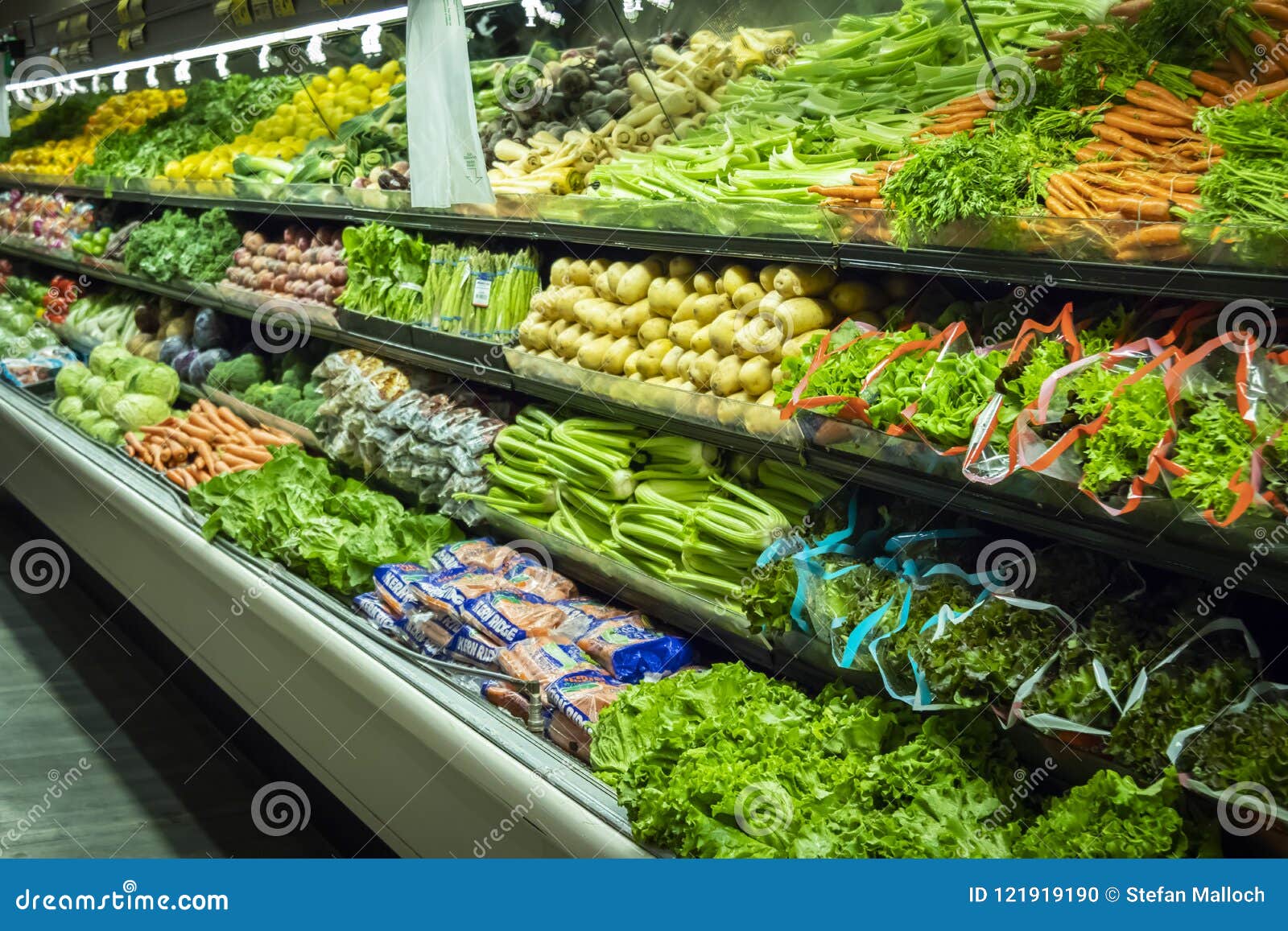 Lots of Vegetables in the Produce Aisle at a Supermarket Stock Photo -  Image of food, grocery: 121919190