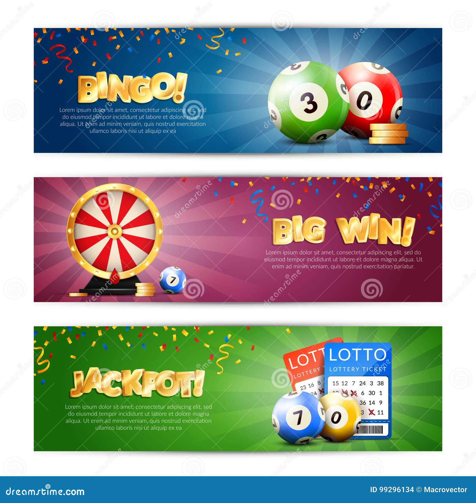 lottery jackpot banners set