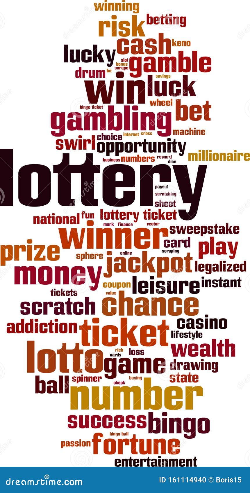 Lottery word cloud stock vector. Illustration of sweepstake 161114940