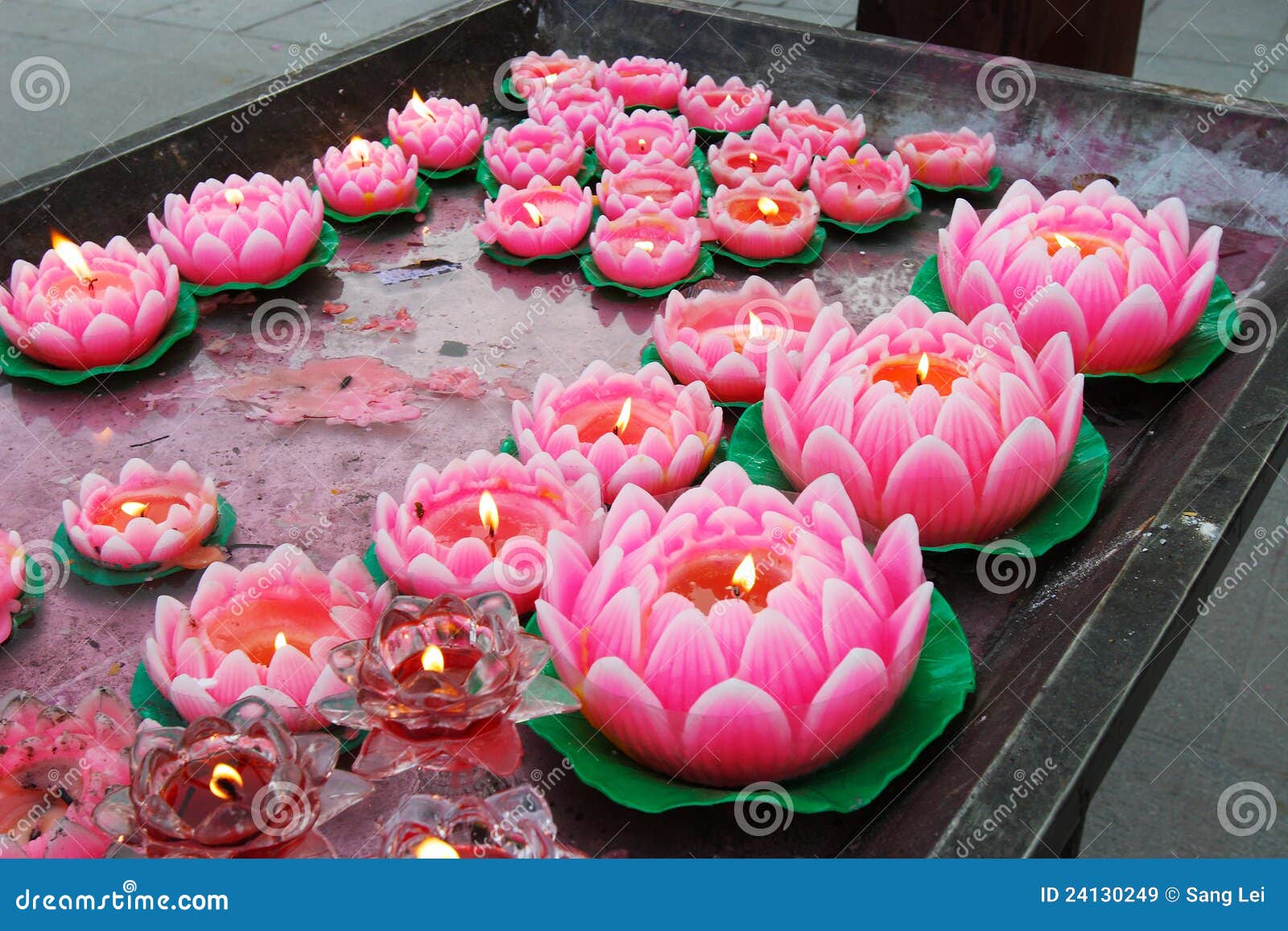 Lotus candle stock image. Image of religion, china, beautiful 24130249