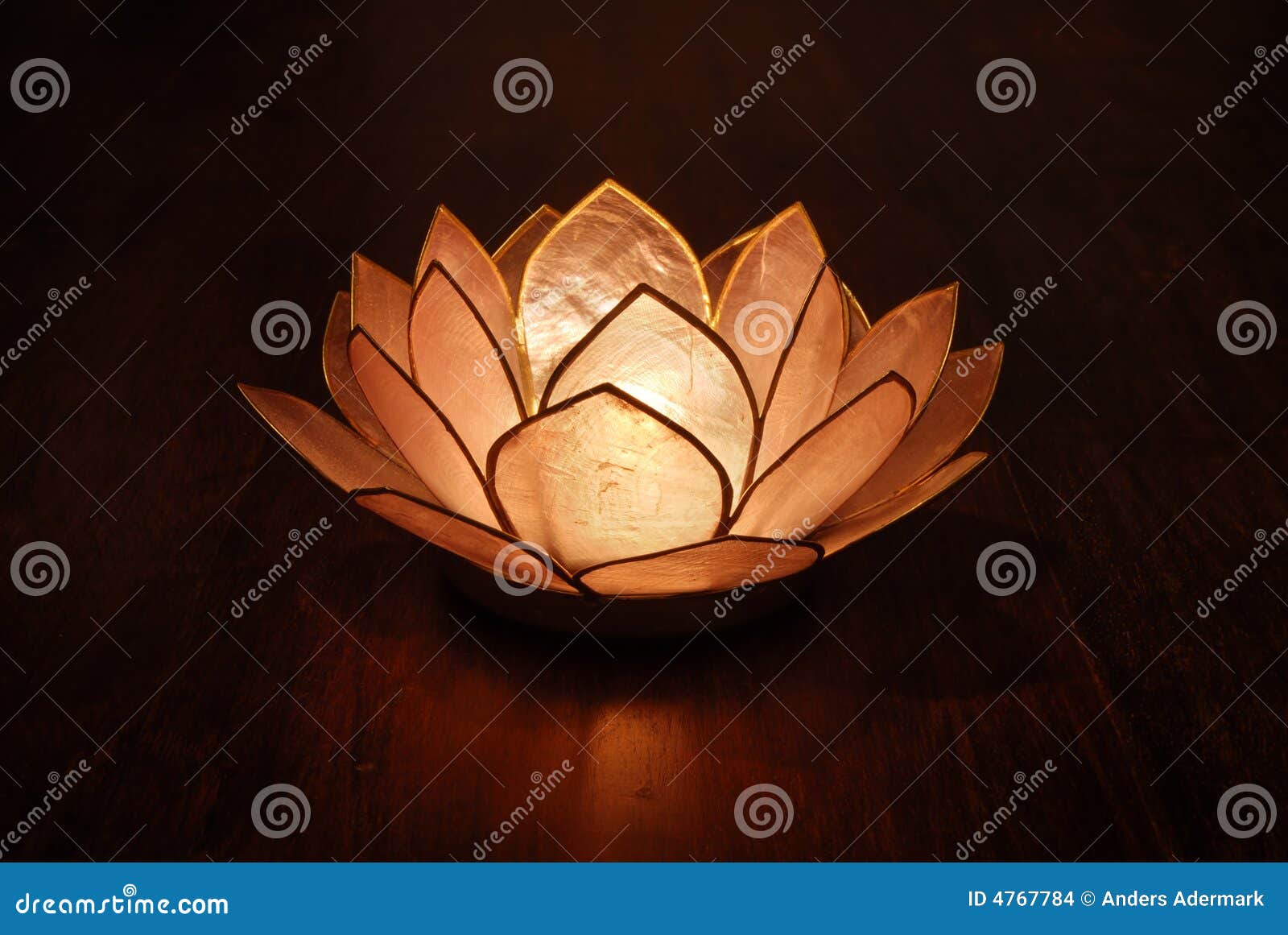 Lotus Candle Holder & Candle Stock Photo Image of dark, light 4767784