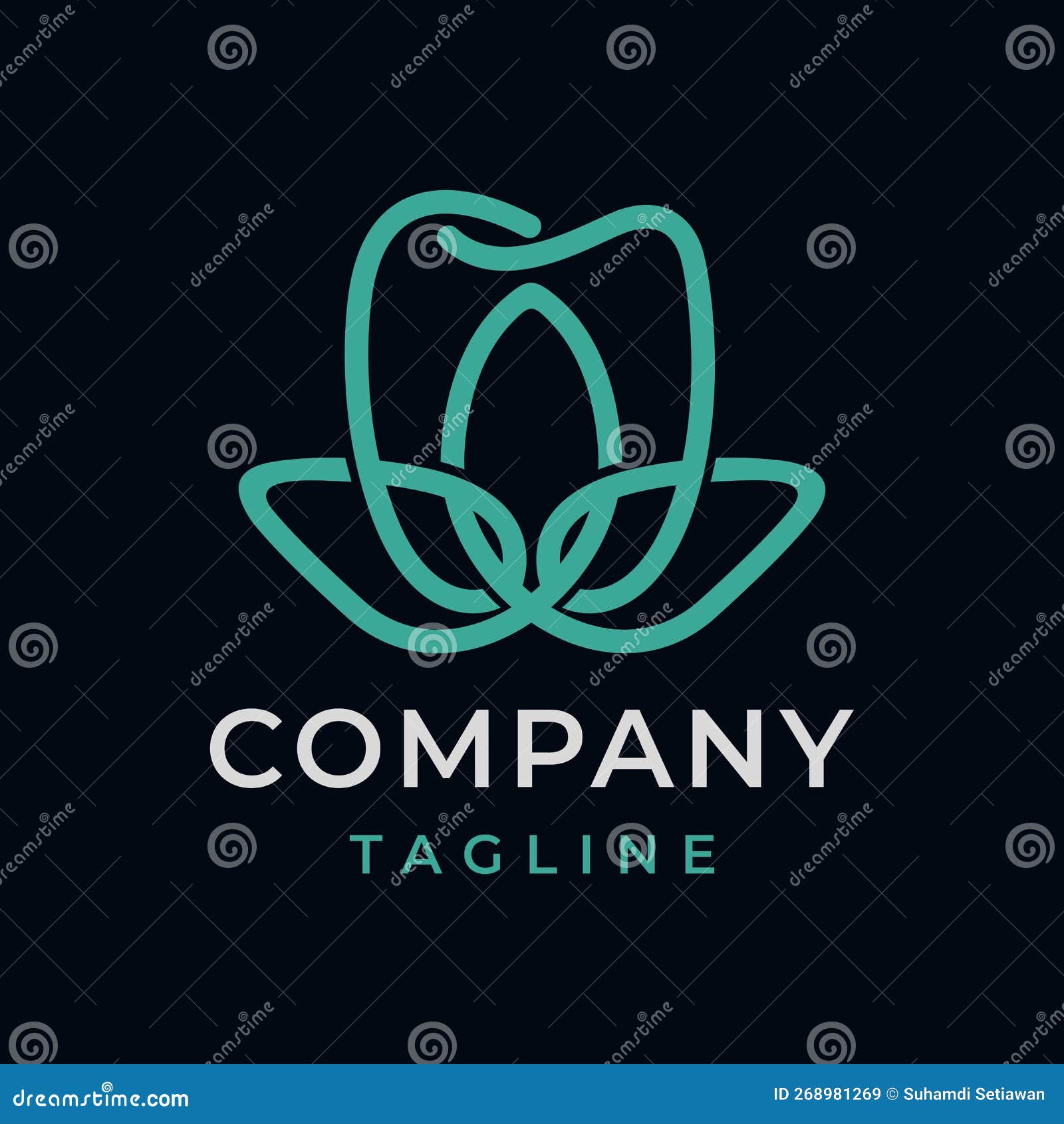 Lotus Dental Clinic Logo Design Stock Illustration Illustration of