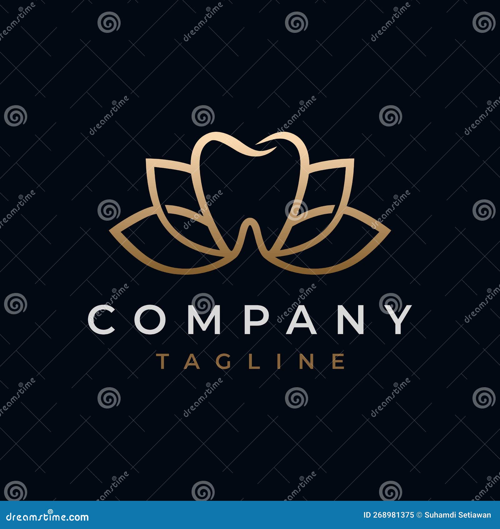 Lotus Dental Clinic Logo Design Stock Vector Illustration of tooth