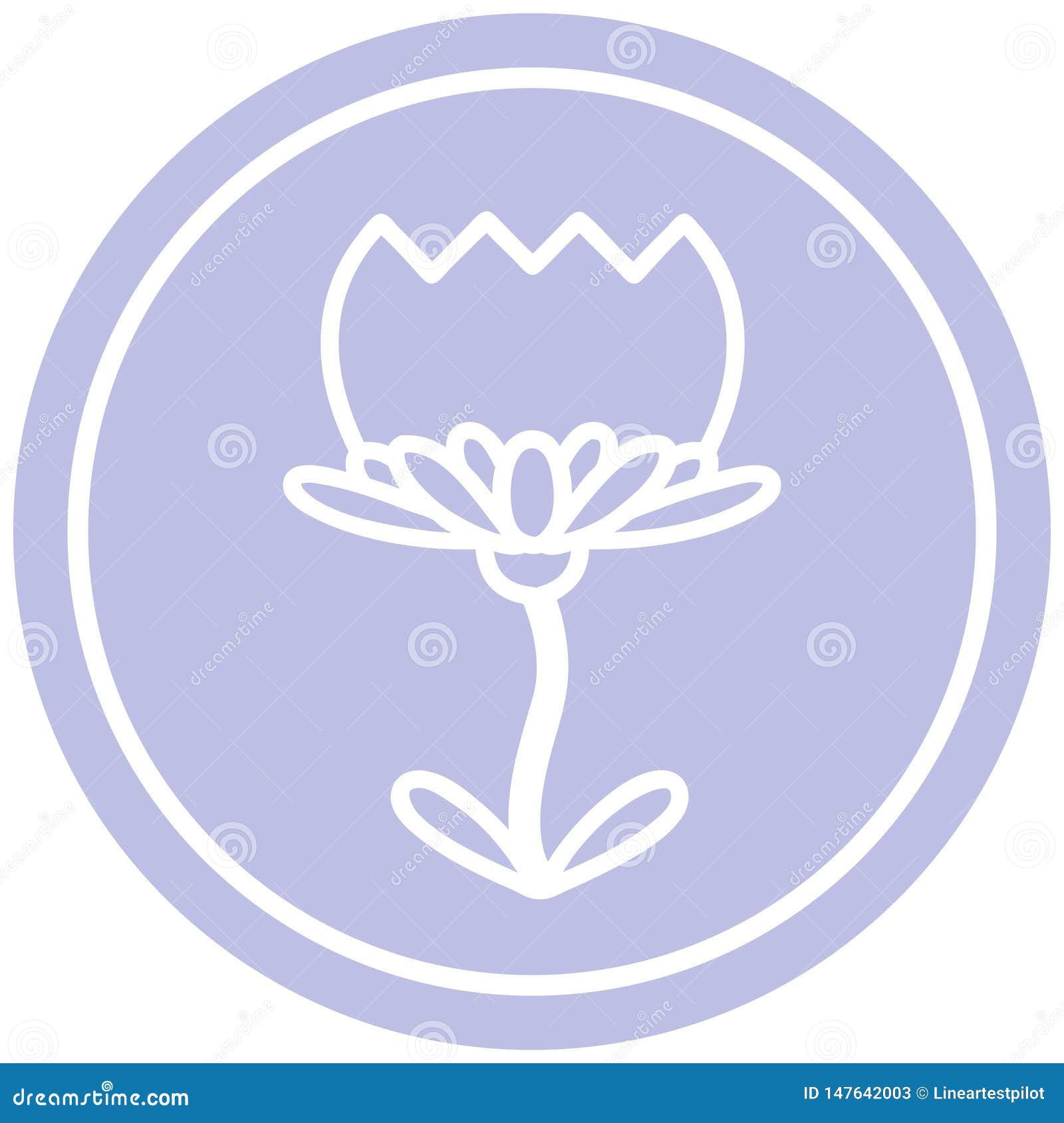Lotus flower circular icon stock vector. Illustration of flower - 147642003