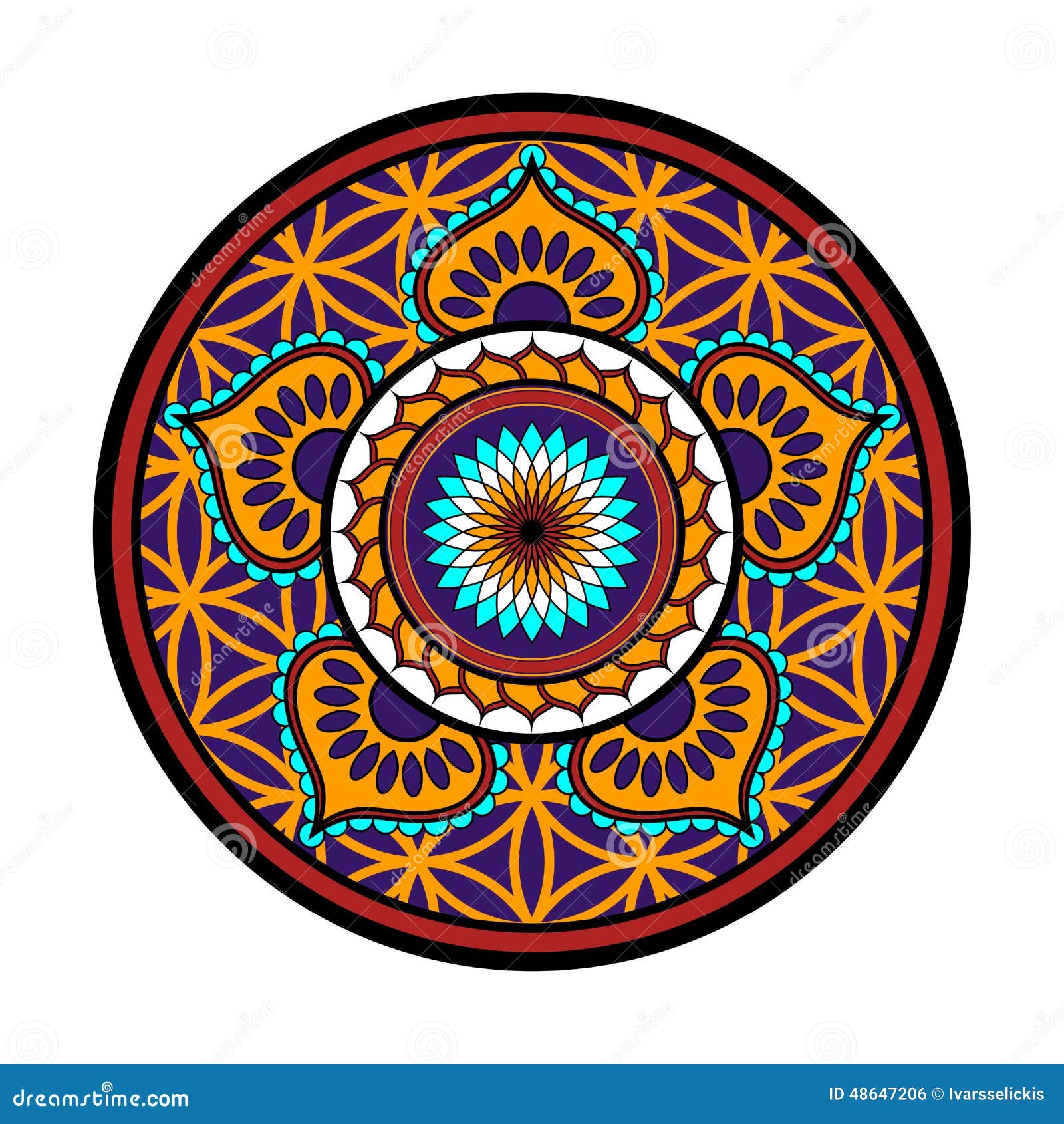 Lotus flower ornament stock vector. Illustration of line 48647206