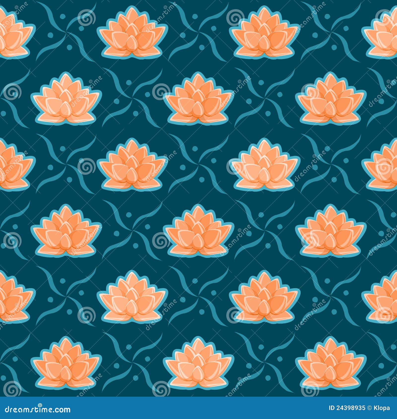 Lotus Flower Seamless Pattern Stock Vector - Illustration ...