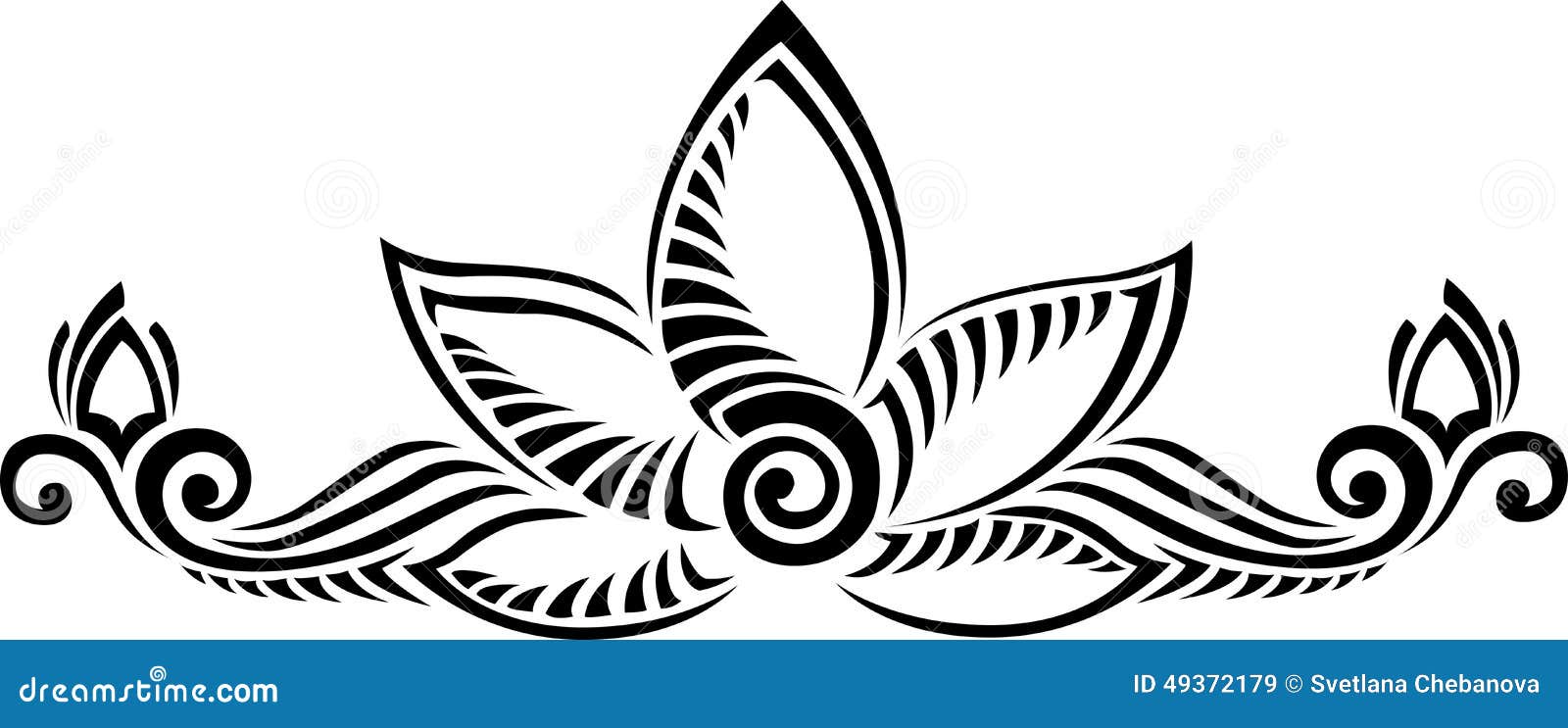 Lotus flower stock vector. Illustration of vector, line - 49372179