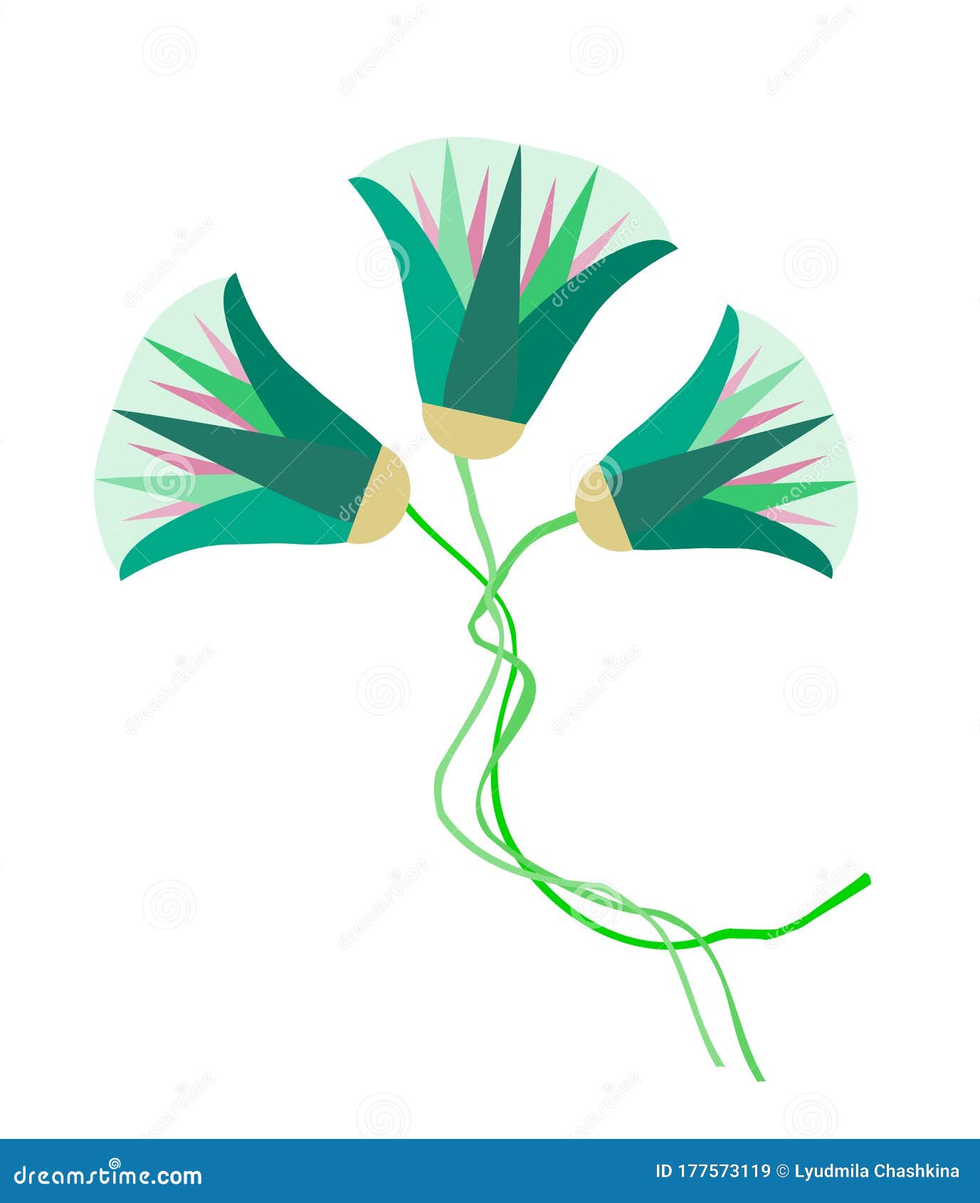 Lotus Flowers in Ancient Egyptian Style Stock Vector Illustration of