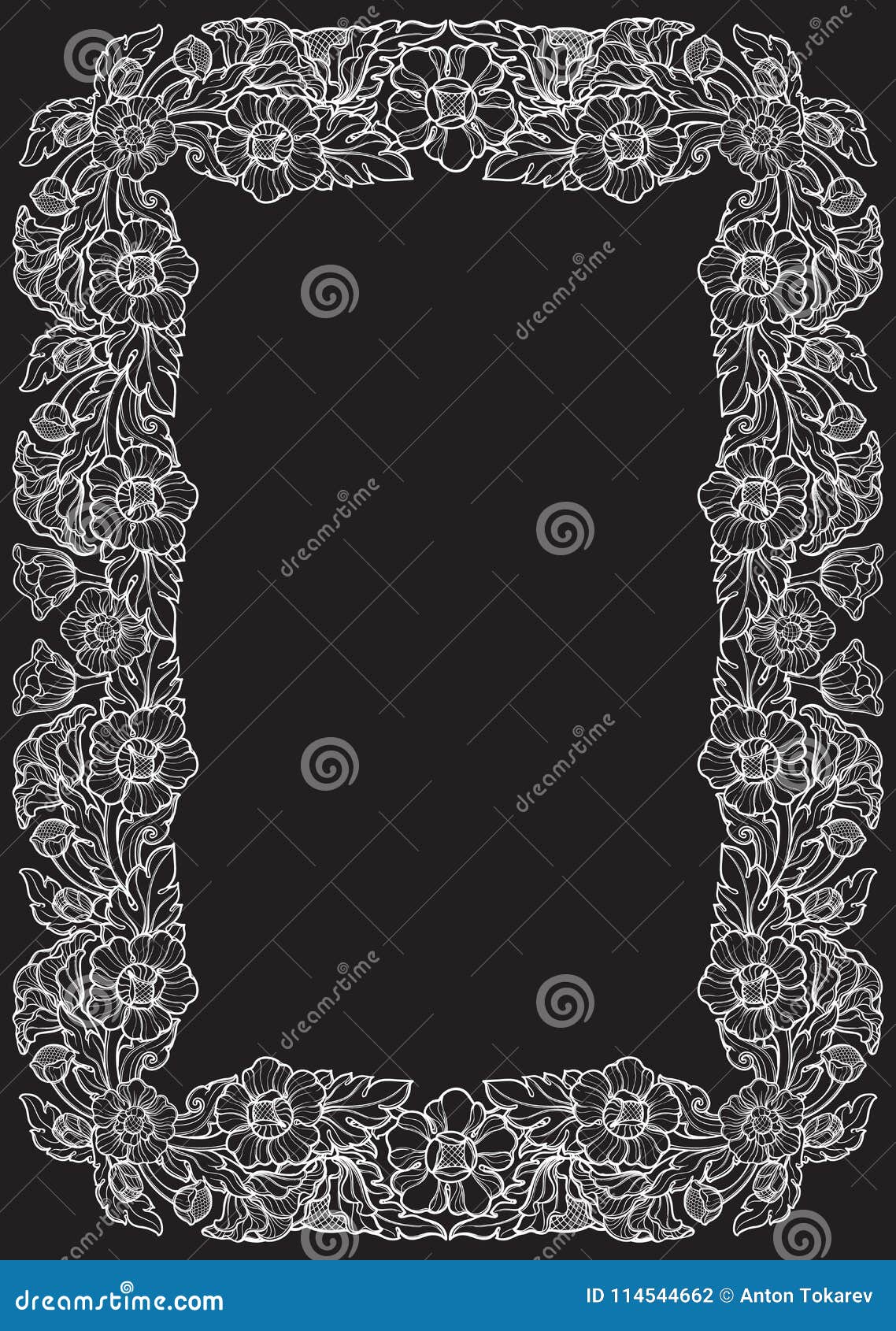 Lotus Flowers Arranged in Intricate Rectangular Frame. Popular
