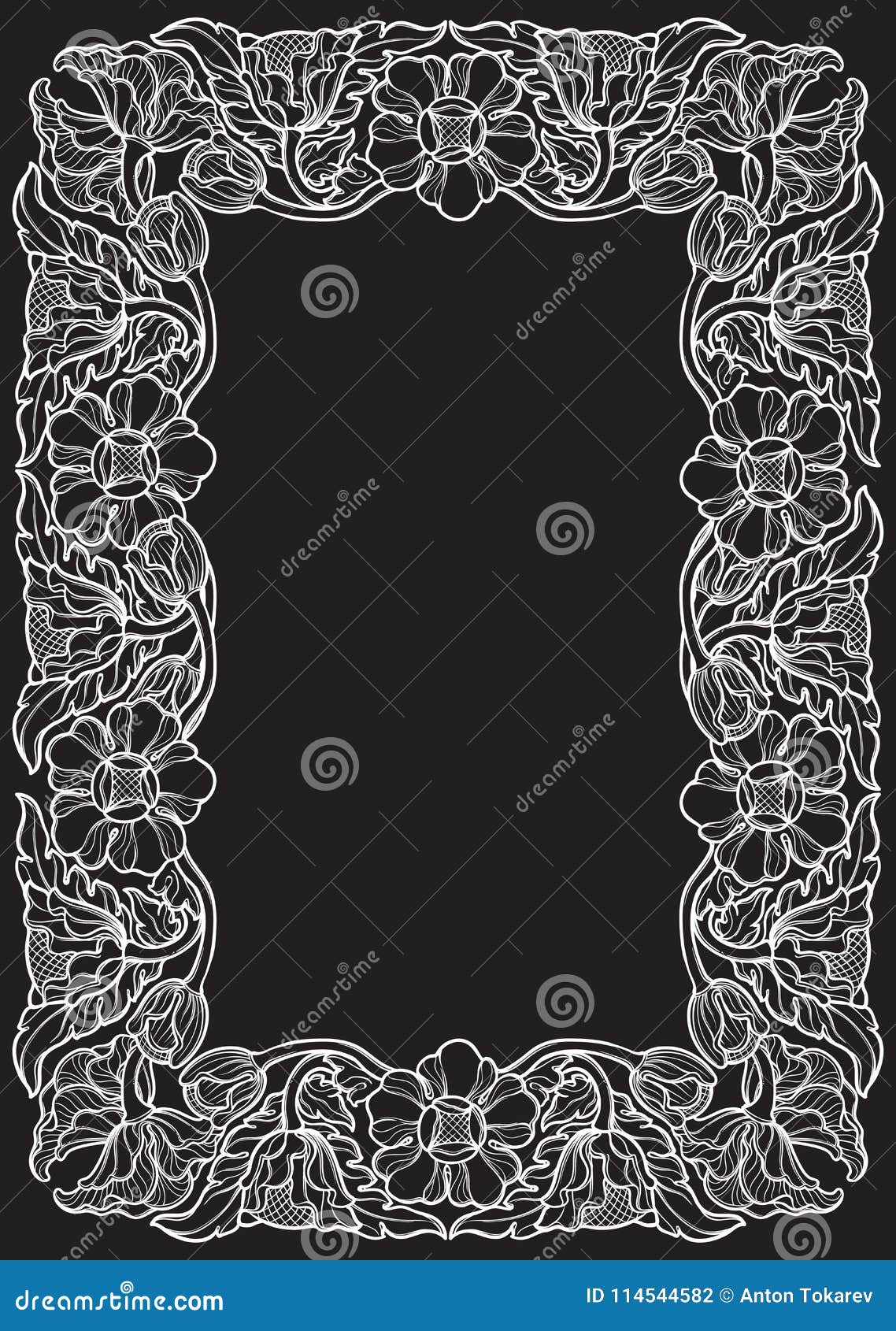 Lotus Flowers Arranged In Intricate Rectangular Frame. Popular Decorative Motif In South-Eastern ...