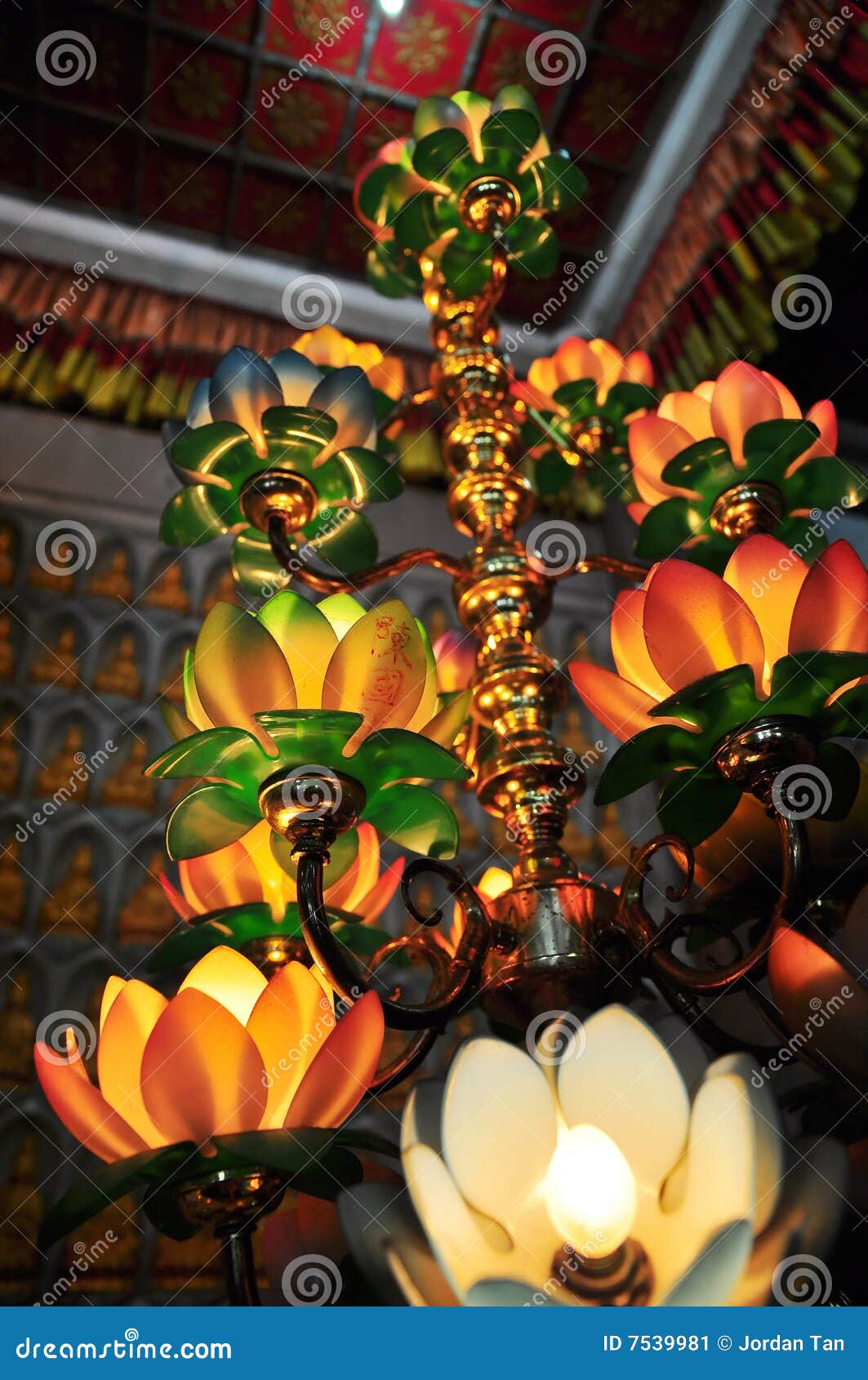 Lotus Lamps in Chinese Temple Stock Image Image of chinese, lotus