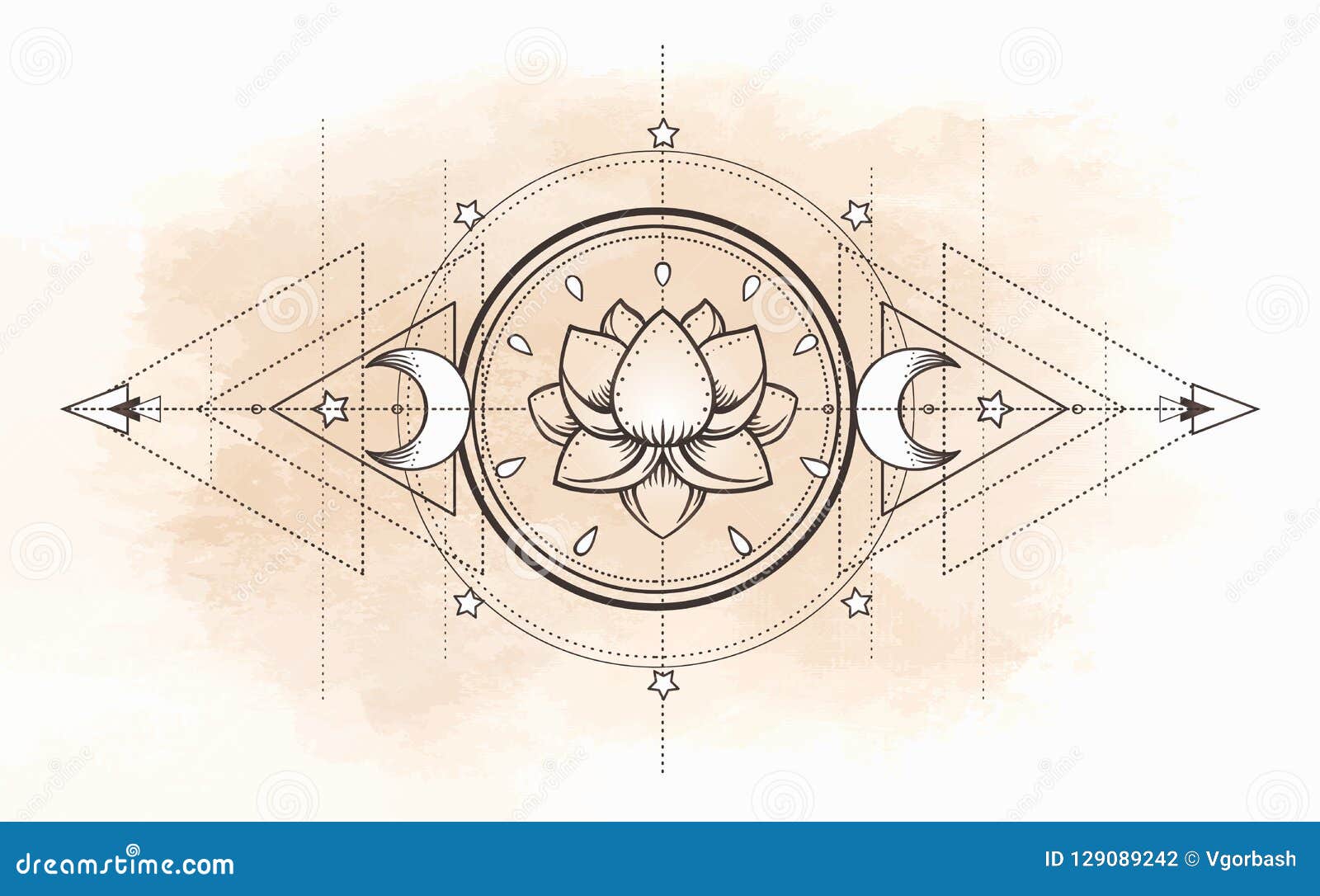 Lotus and Sacred Geometry. Ayurveda Symbol of Harmony and Balance, and ...