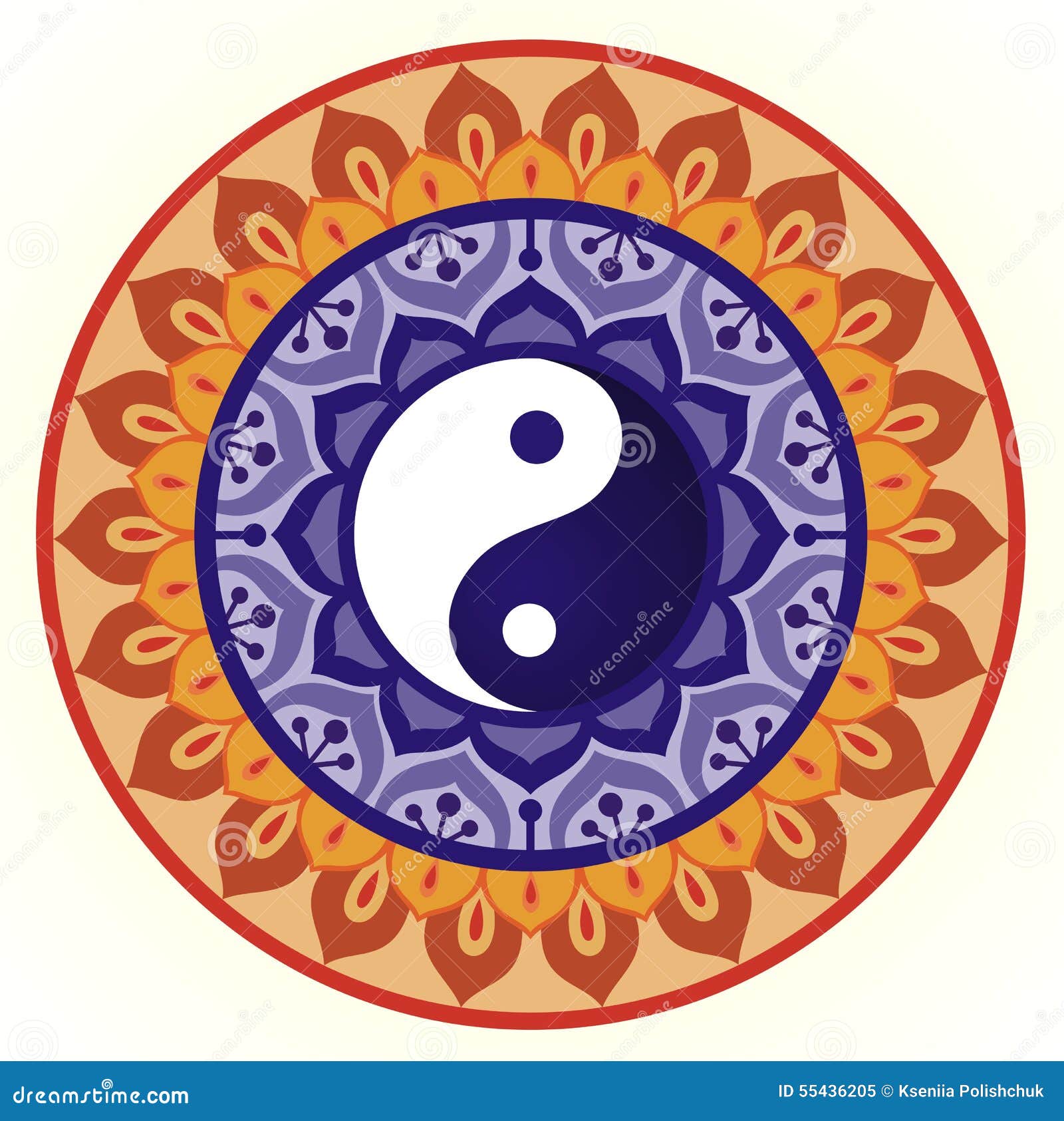 Lotus Yin Yang Design stock vector. Illustration of japan - 55436205