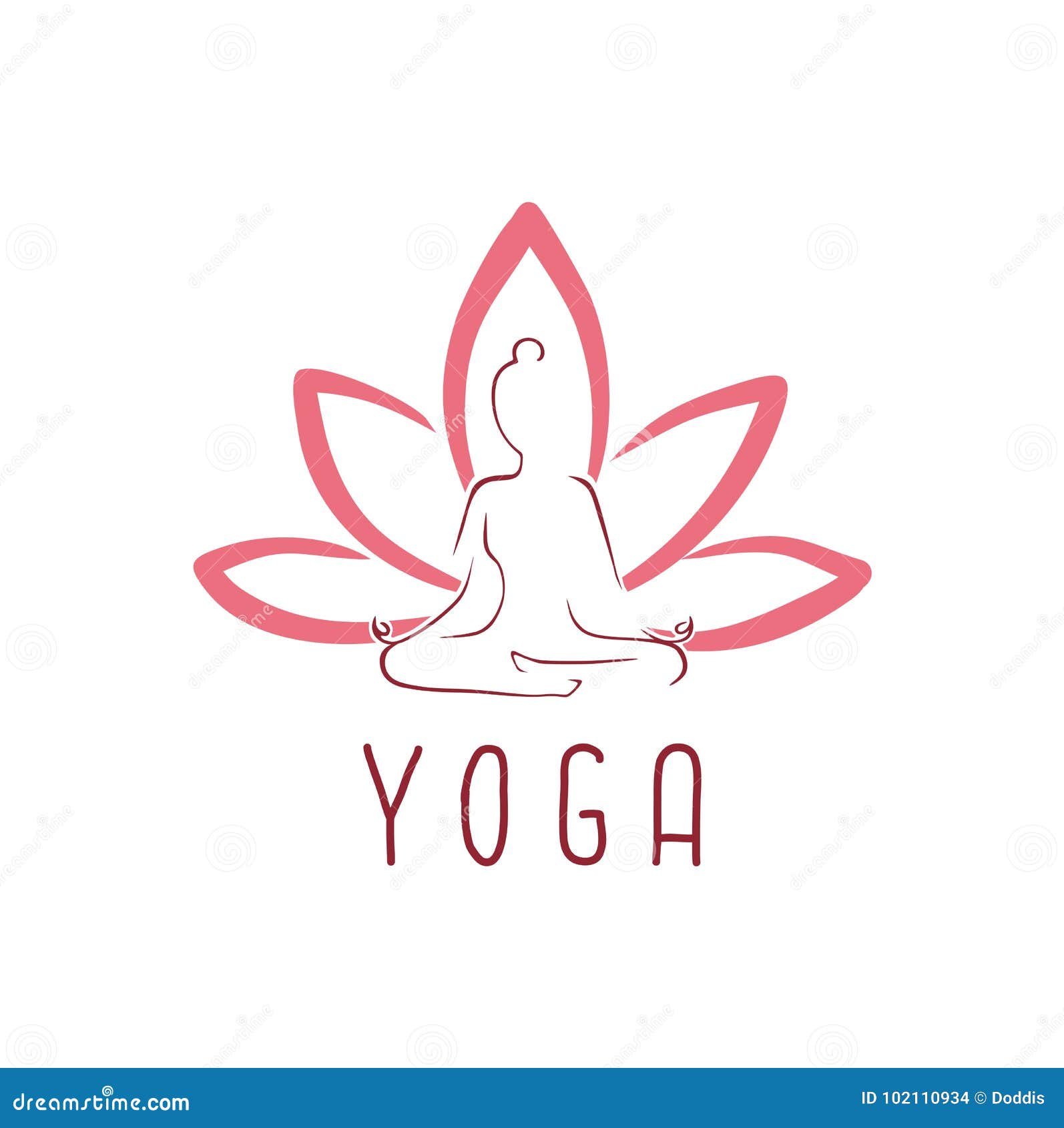 Lotus Yoga Logo Vector Design Stock Vector - Illustration of