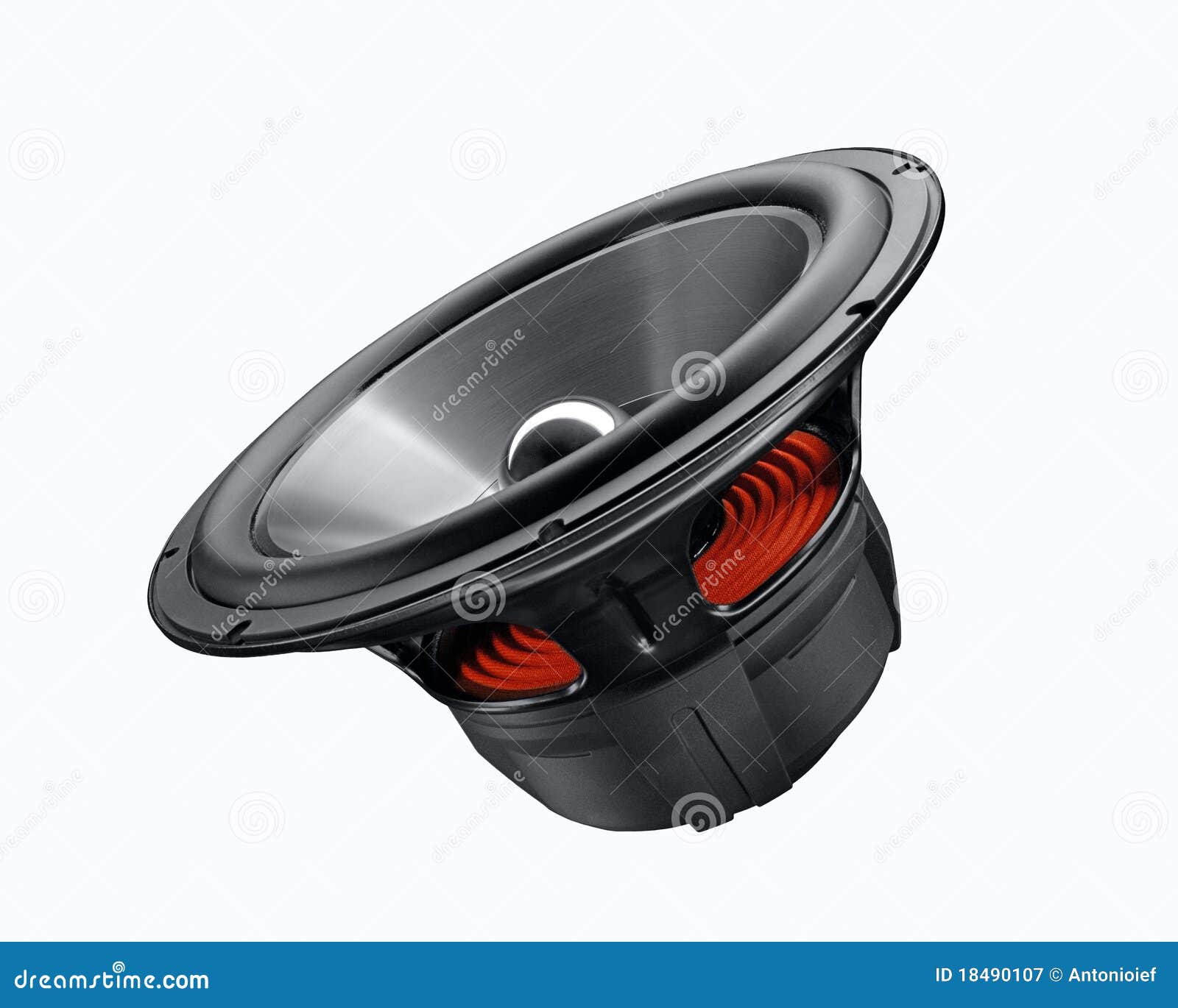 Loud Black and Red Speaker Isolated Stock Image Image of dark, musical 18490107
