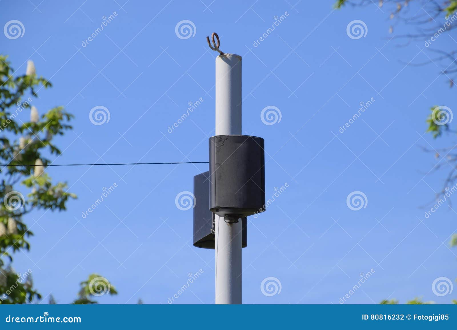 The Loudspeaker on the Pole. Outdoor Speakers for Fun Walking in the