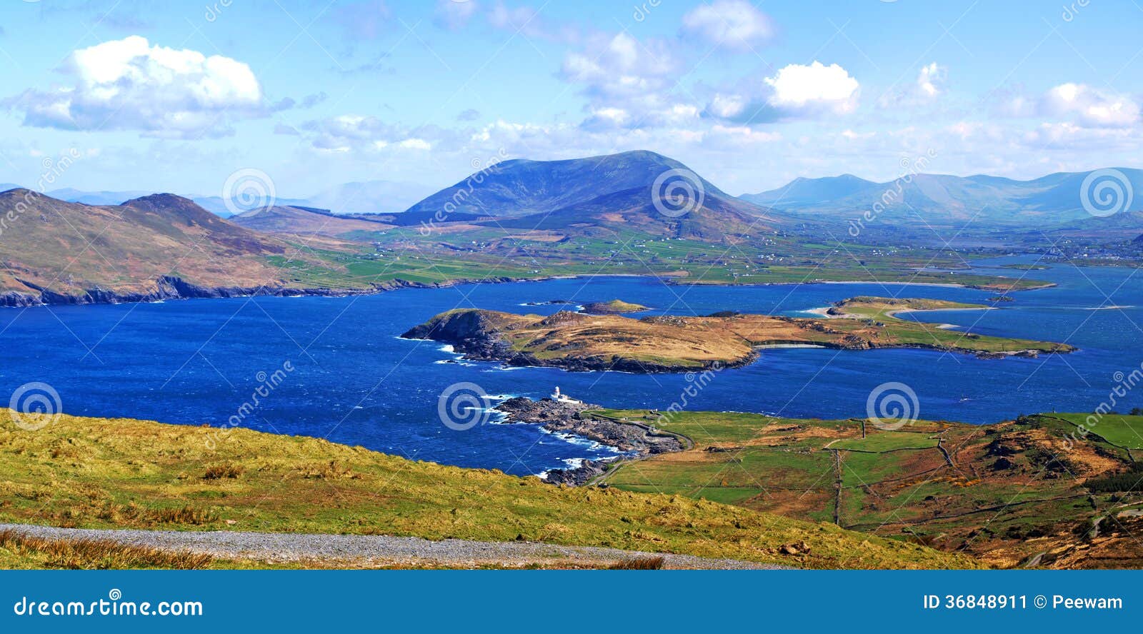 View Over Lough Kay, Kerry Peninsula, from Top of Geohaun Mountain on ...