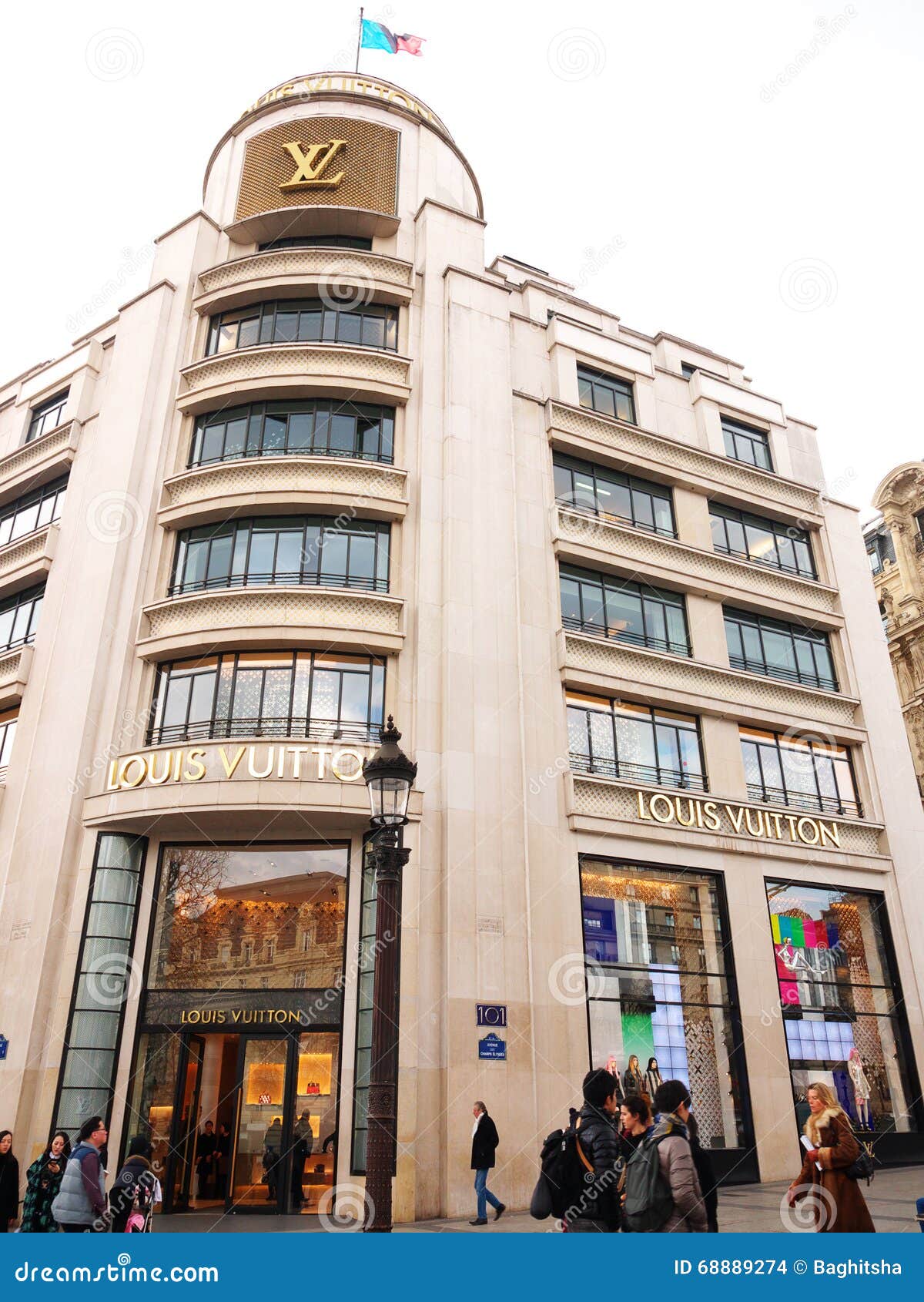 Louis Vuitton Avenue Des Champs Elysees Paris France Editorial Stock Image  - Image of people, corner: 68889274