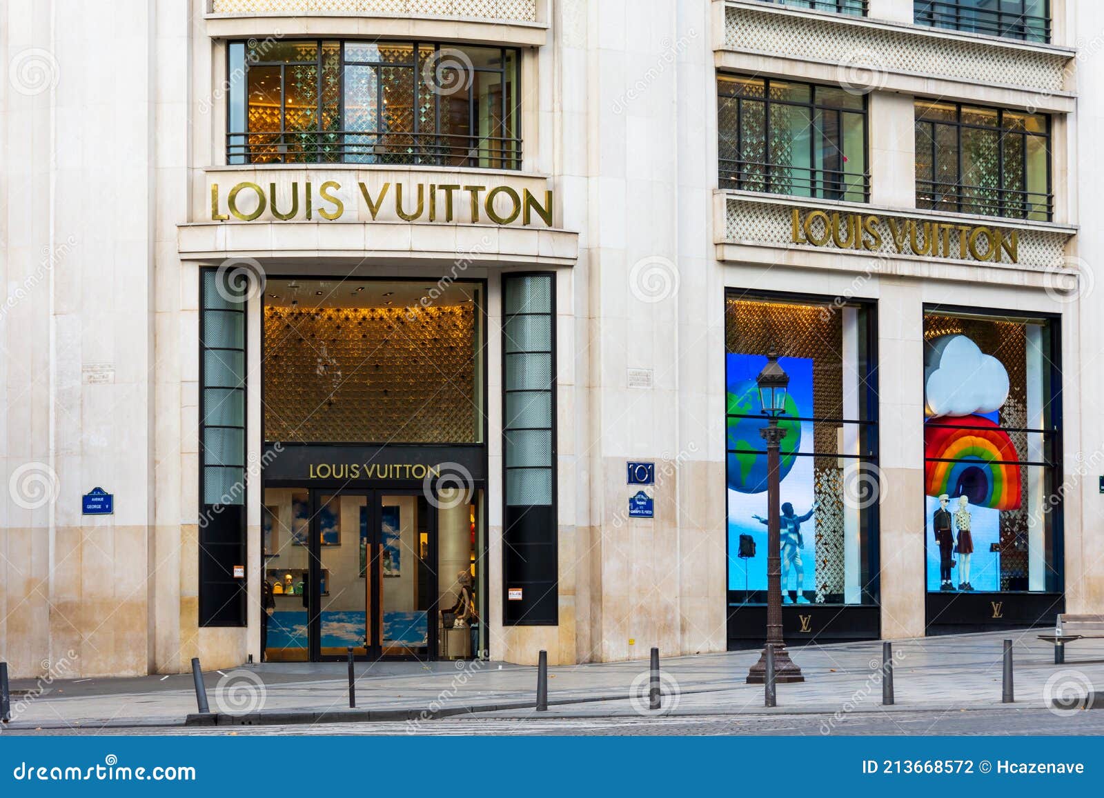 France, Paris , Louis Vuitton store on Avenue des Champs Elysees