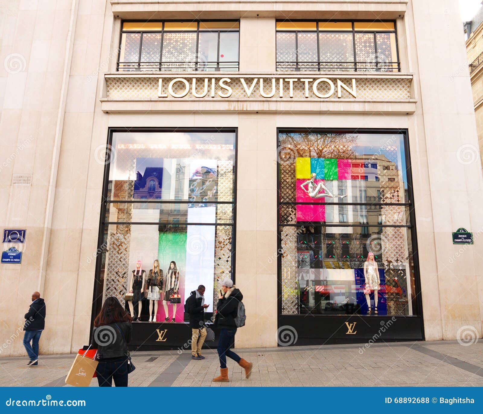 Louis Vuitton Champs Élysées Store Paris Editorial Stock Photo - Image of clothing, louis: 68892688