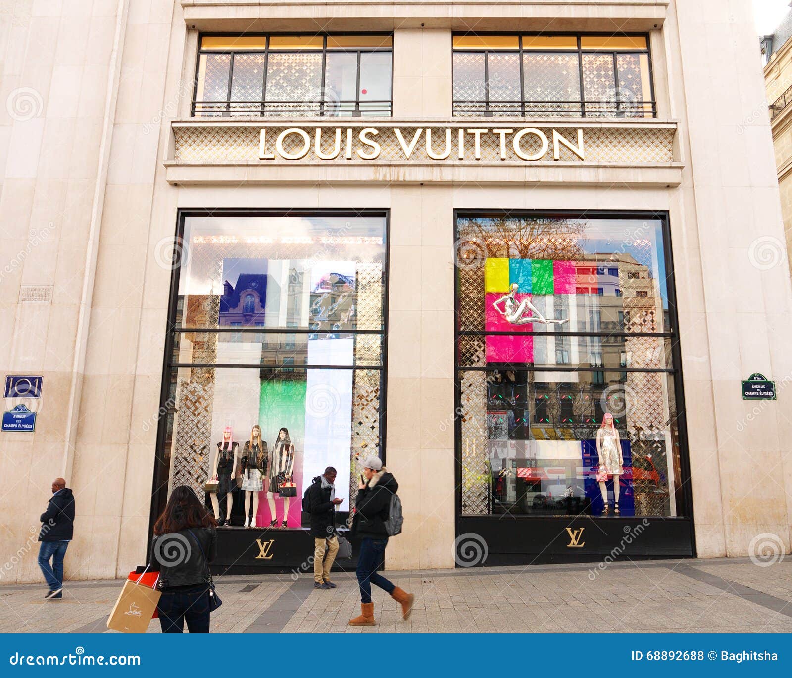 Louis Vuitton Store On Champselysées In Paris Stock Photo