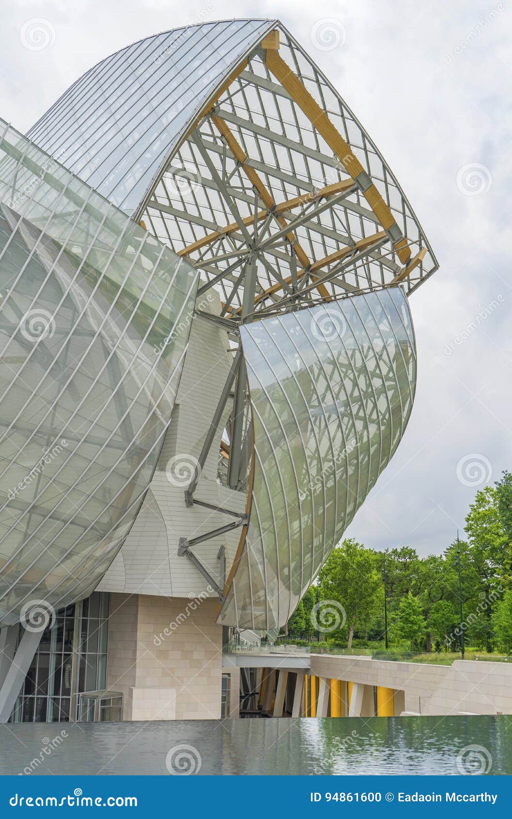 Museum Of Contemporary Art Of The Louis Vuitton Foundation Created By The  American Architect Frank Gehry, The Building Is Located Porte Maillot At  The Entrance Of The Bois De Boulogne. Stock Photo