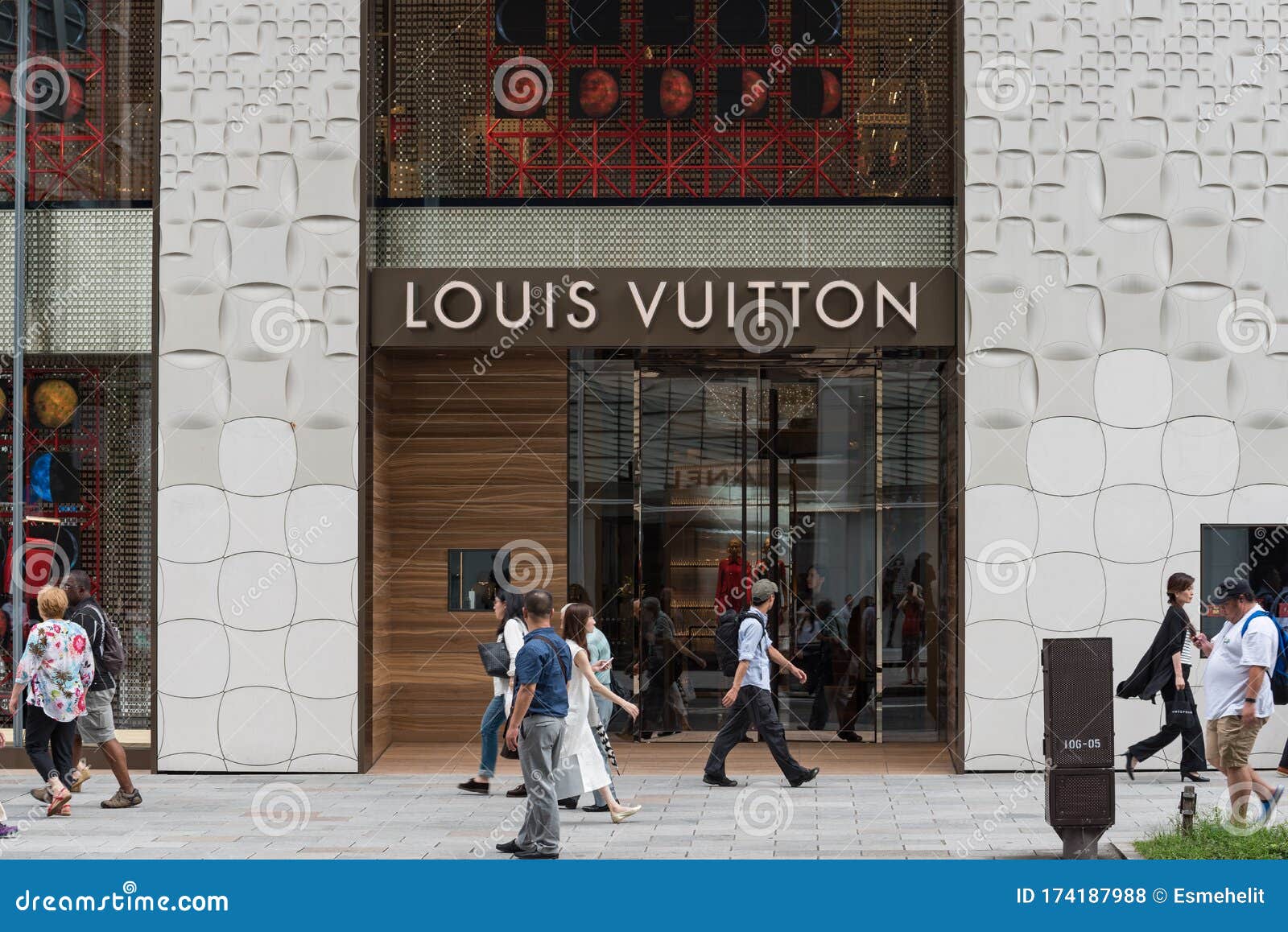 Louis Vuitton Store Facade On Fashion Street Stock Photo