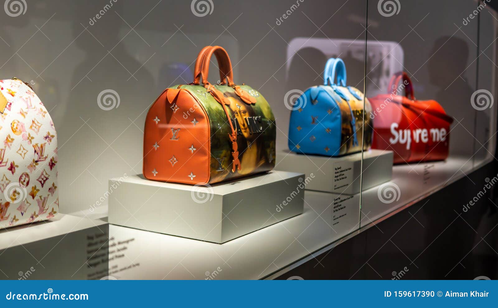 Kuala Lumpur, Malaysia - July 30, 2019: Louis Vuitton Keepall Bag  collections showcase at the Time Capsule Exhibition by Louis Vuitton KLCC  in Kuala Lumpur. Stock Photo
