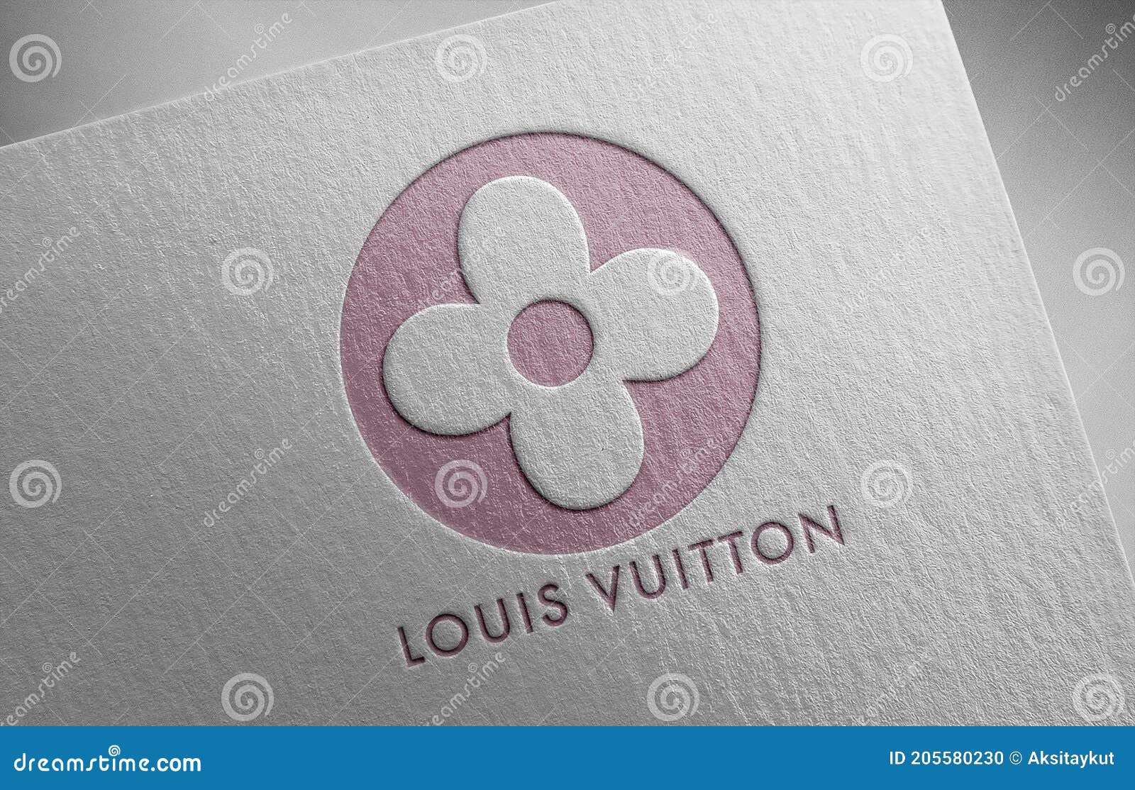 Louis Vuitton Logo Icon Paper Texture Stamp Editorial Image